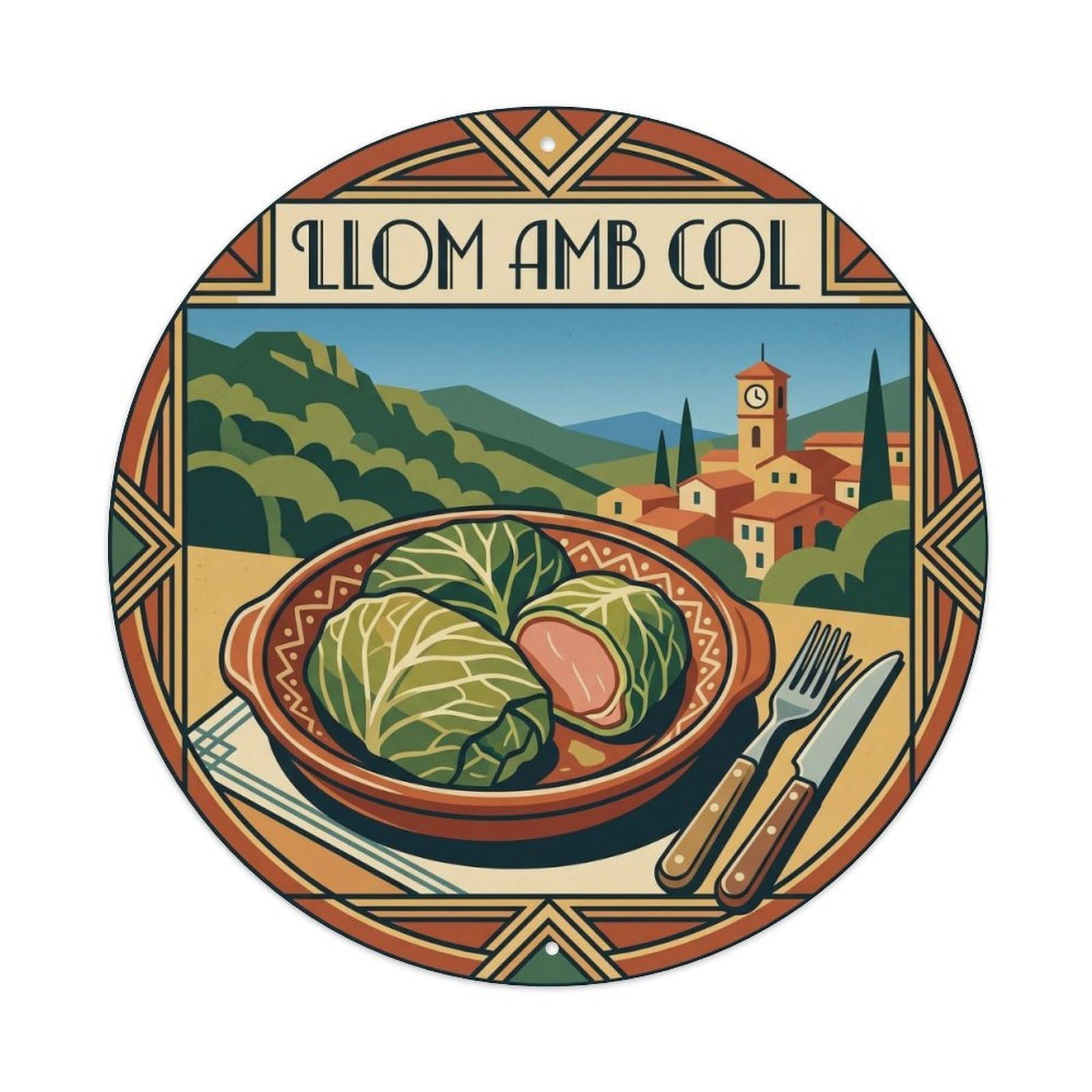 Mallorca Llom Amb Col Food Culture Recipes Regional Metal Tin Sign