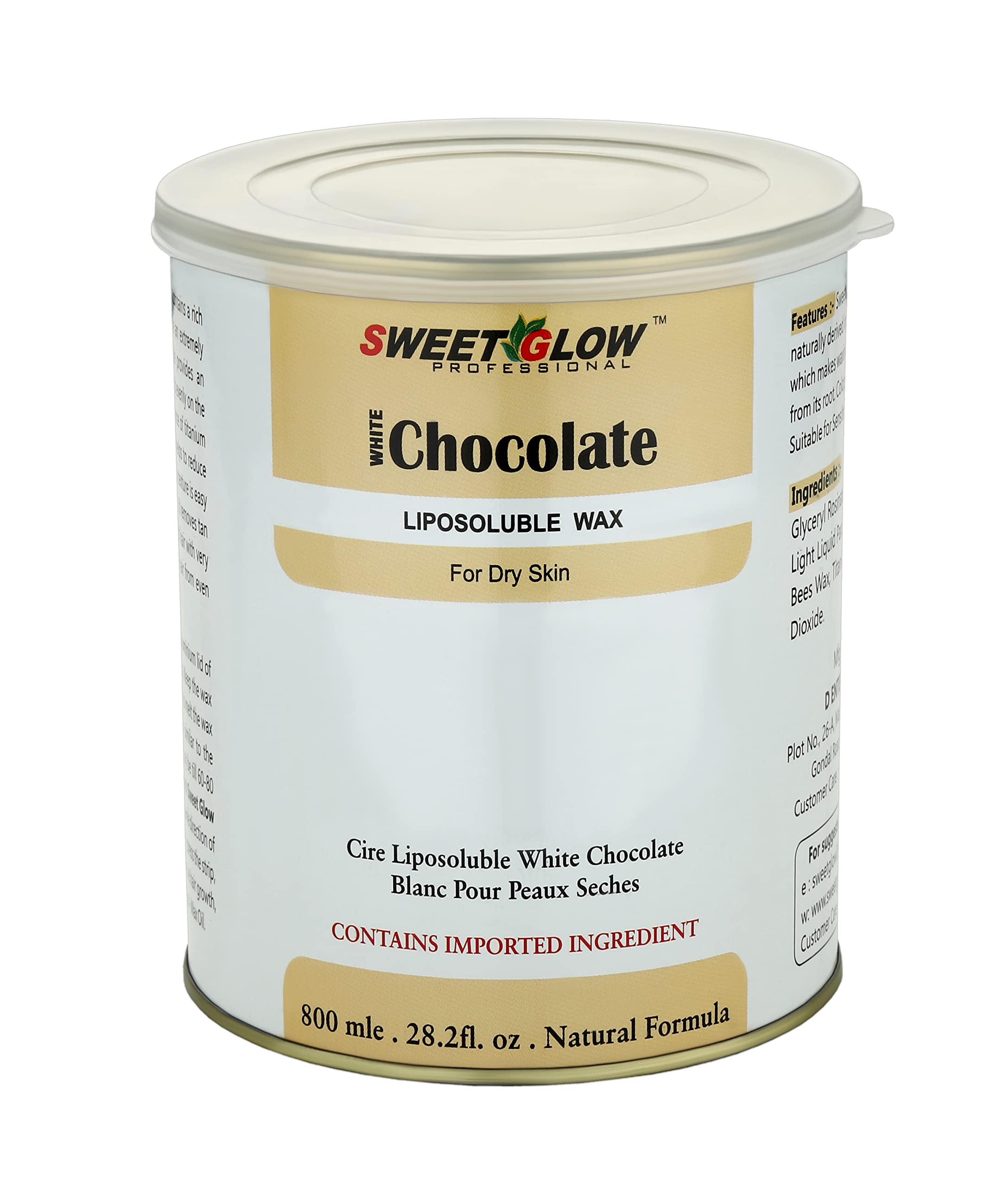 SWEETGLOW Professional WHITE CHOCOLATE liposoluble wax For Dry Skin Face, Upper Lips, Arms, Legs, Bikini Line, Underarms, Finger and Full Body | Men & Women (800 Grams) (B09WLMXVKZ) Amazon Price History, Amazon Price Tracker