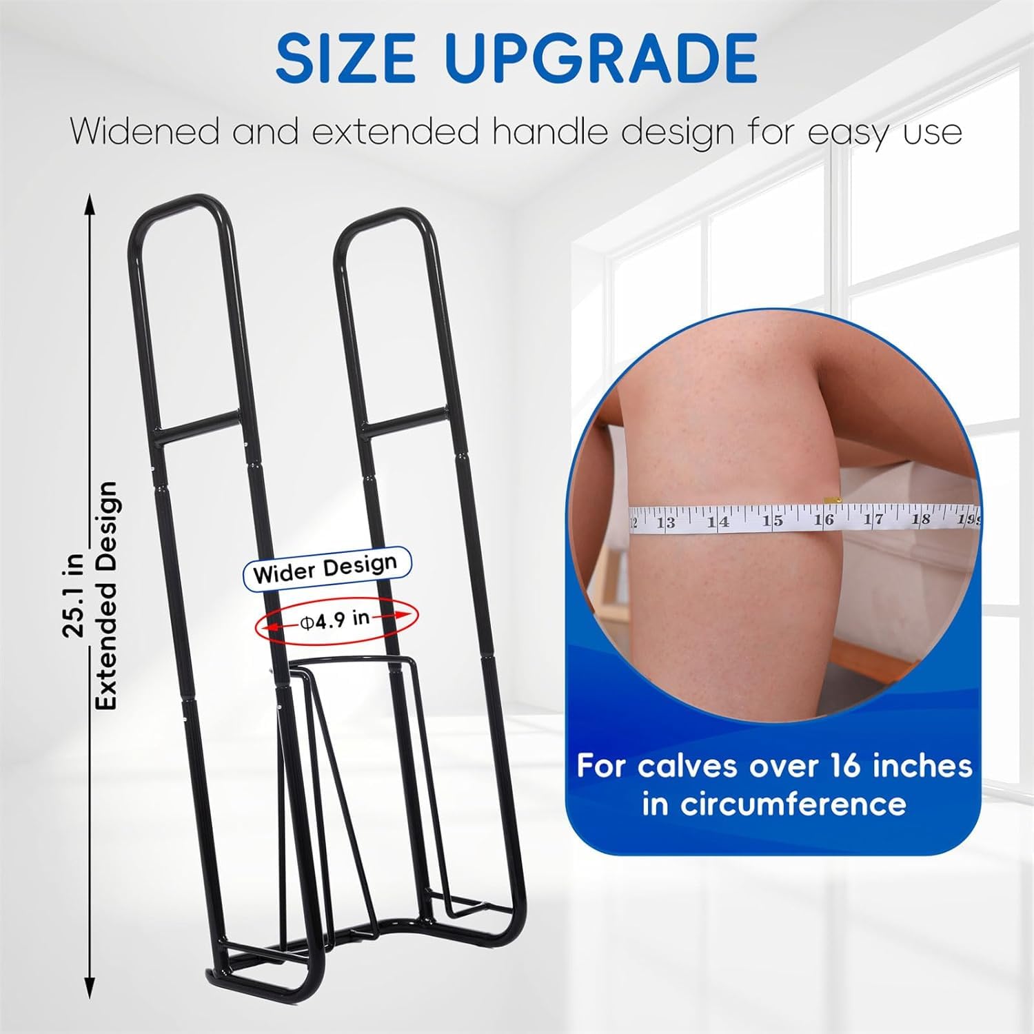 Upgraded Extra-Large Kompressionssocken Hilfsgerät-Sockenhilfe für Kompressionsstrümpfe-Helfer-Gerät zum Anziehen von Strumpfwaren (schwarz)