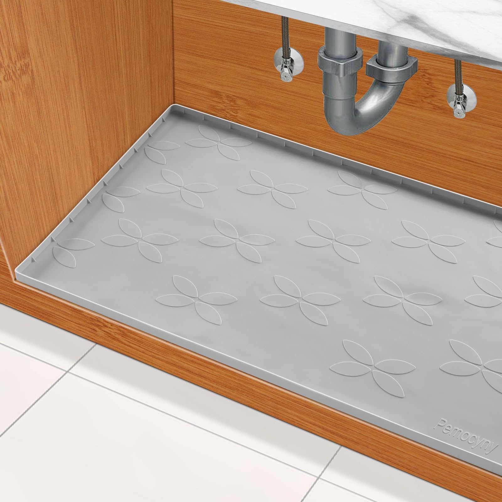 Under Sink Mat With Extra Thick And Heightened 1" Lip