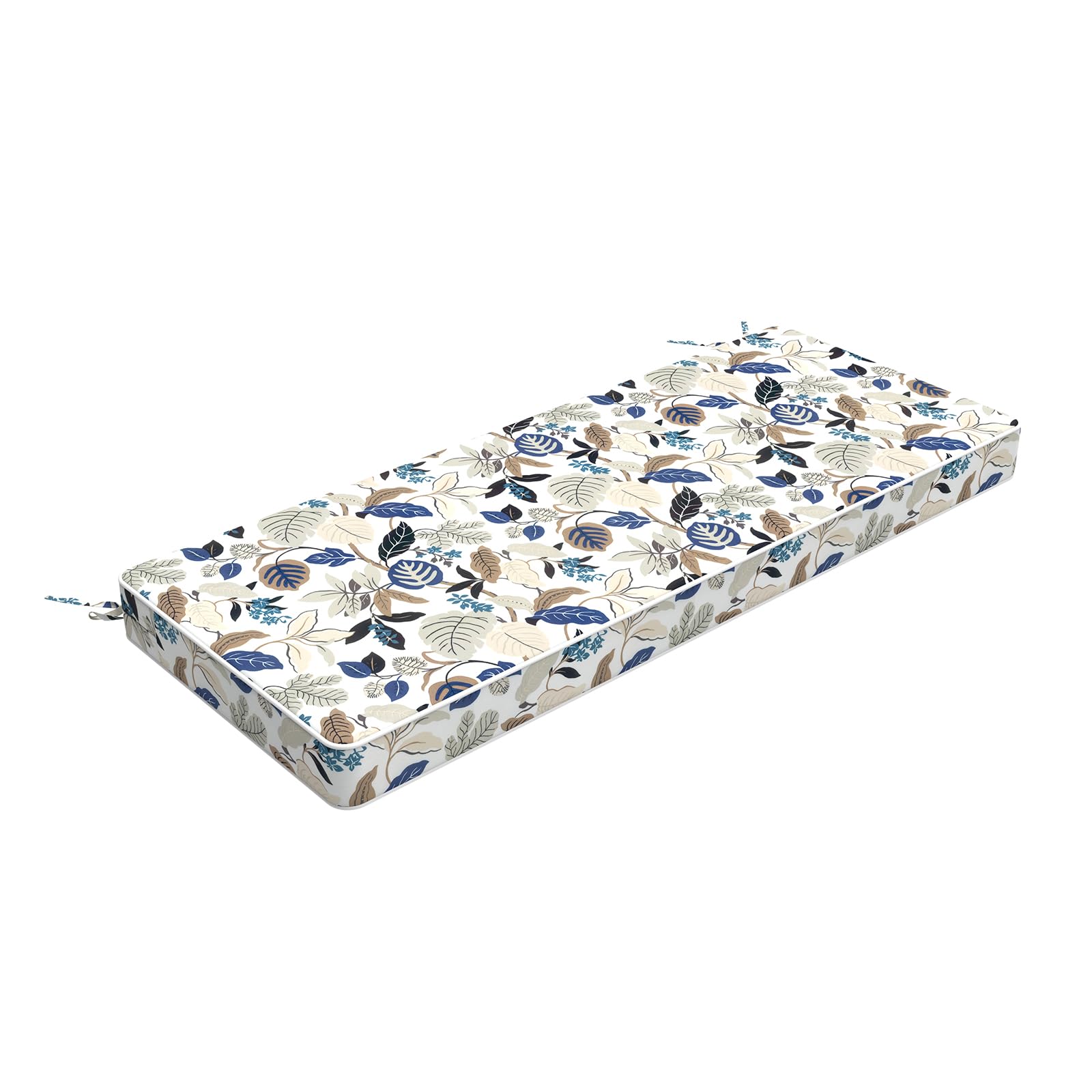 LVTXIII Bench Cushion with Ties, 45x18 Inch Water-Repellent Patio Furniture Cushion, 3" Thick Foam Pad for Outdoor Indoor Window Seat, Porch Swing,