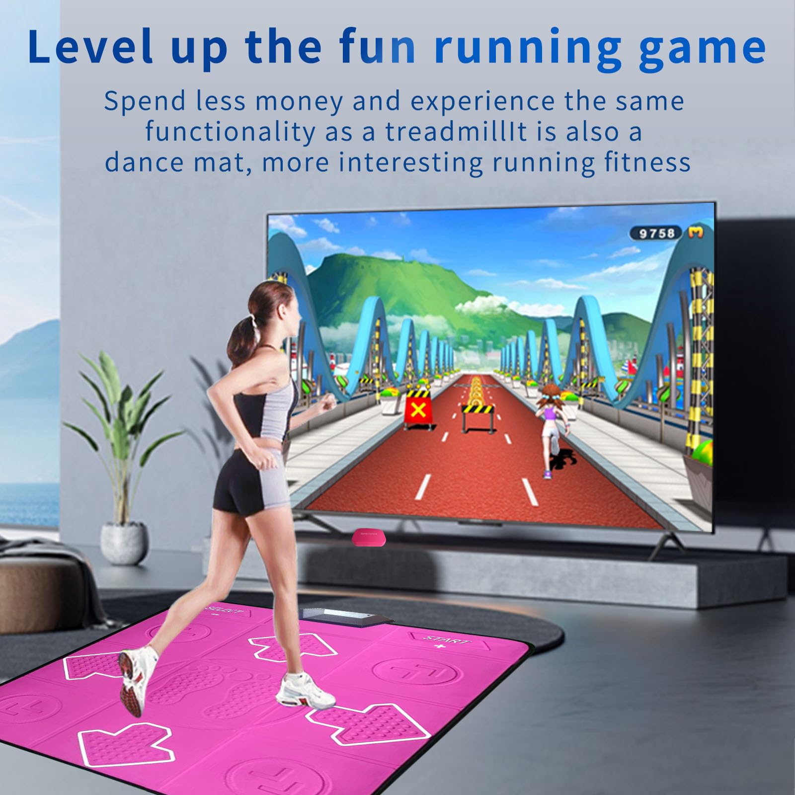 YRPRSODF Tappetino da ballo per bambini e adulti, senza fili, elettronico, per esercizi e fitness, gioco per la TV, regalo per ragazze e ragazzi dai 3 anni in su, rosa