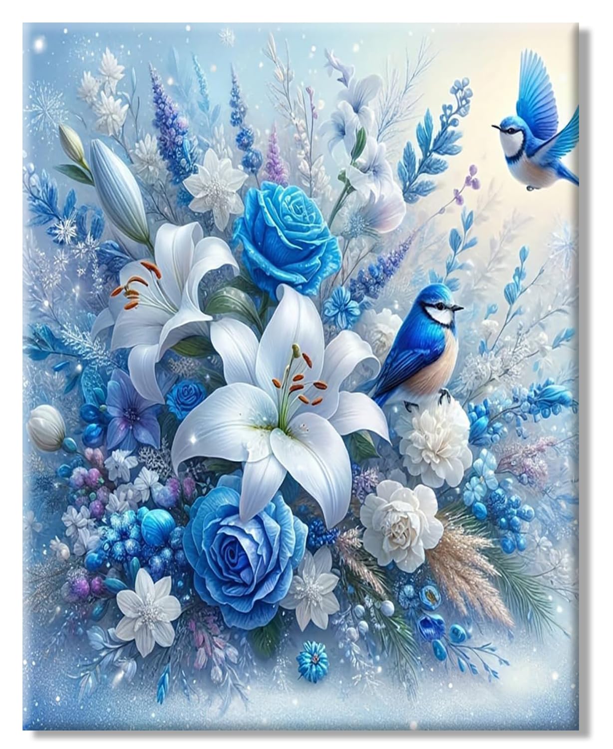 77iiAii Diamond Painting Set – Blumen Motiv, 30x40 Cm, 5D Diamantmalerei Für Erwachsene, Inkl. Zubehör
