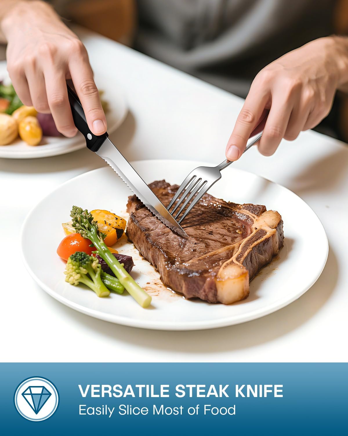 Stapava 36-Piece Silverware Set with Steak Knives, Food-Grade Stainless Steel Flatware Set for 6 Mirror Polished Cutlery Utensil Sets Include Forks Spoons and Knives Set Dishwasher Safe