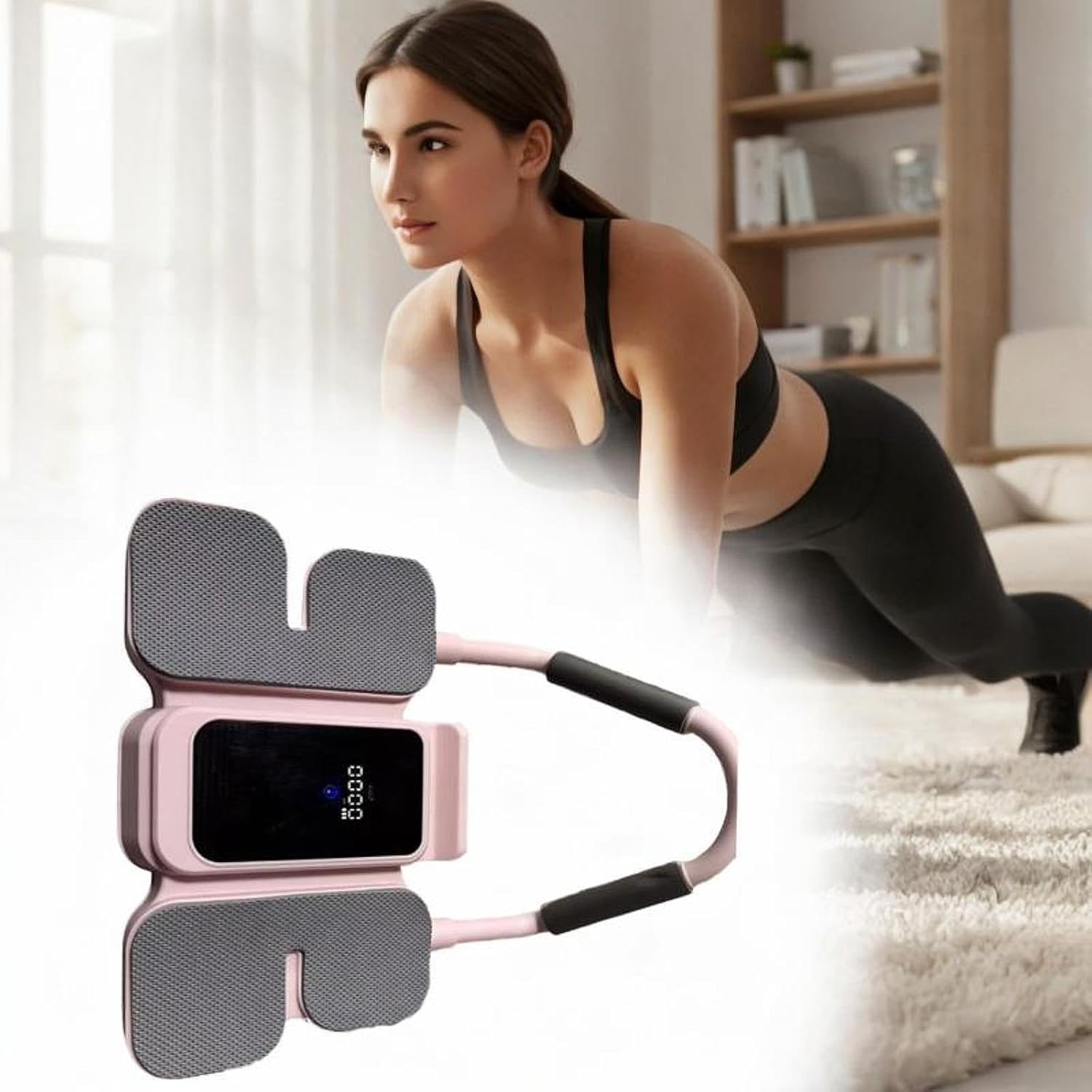 with Mobile Phone Holder Widened Wheels Compact Non Slip Comfortable Exercise Wheel Ab Muscle Training