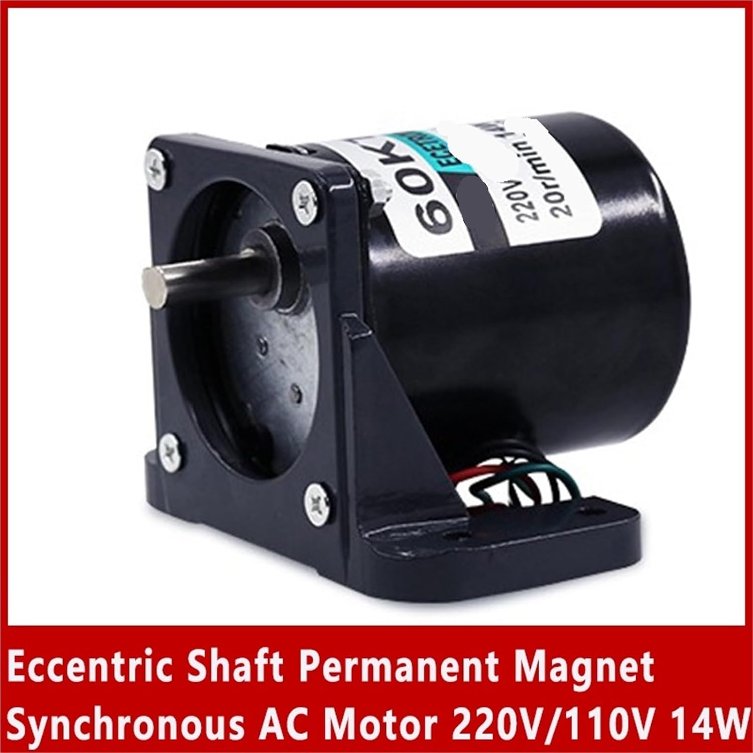 Motor Bracket 60ktyz Eccentric Shaft Permanent Magnet Synchronous Ac Motor 220v 14w 2.5rpm-80rpm Cw CCW Motor