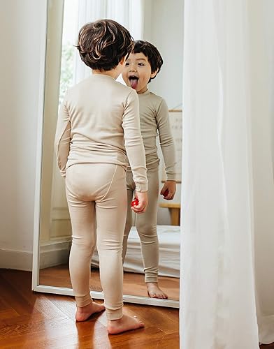 Miniatura 4 de VAENAIT BABY Pijama de 2 piezas para niños y niñas de 6 meses a 12 años, suave y cómoda, modal Tencel