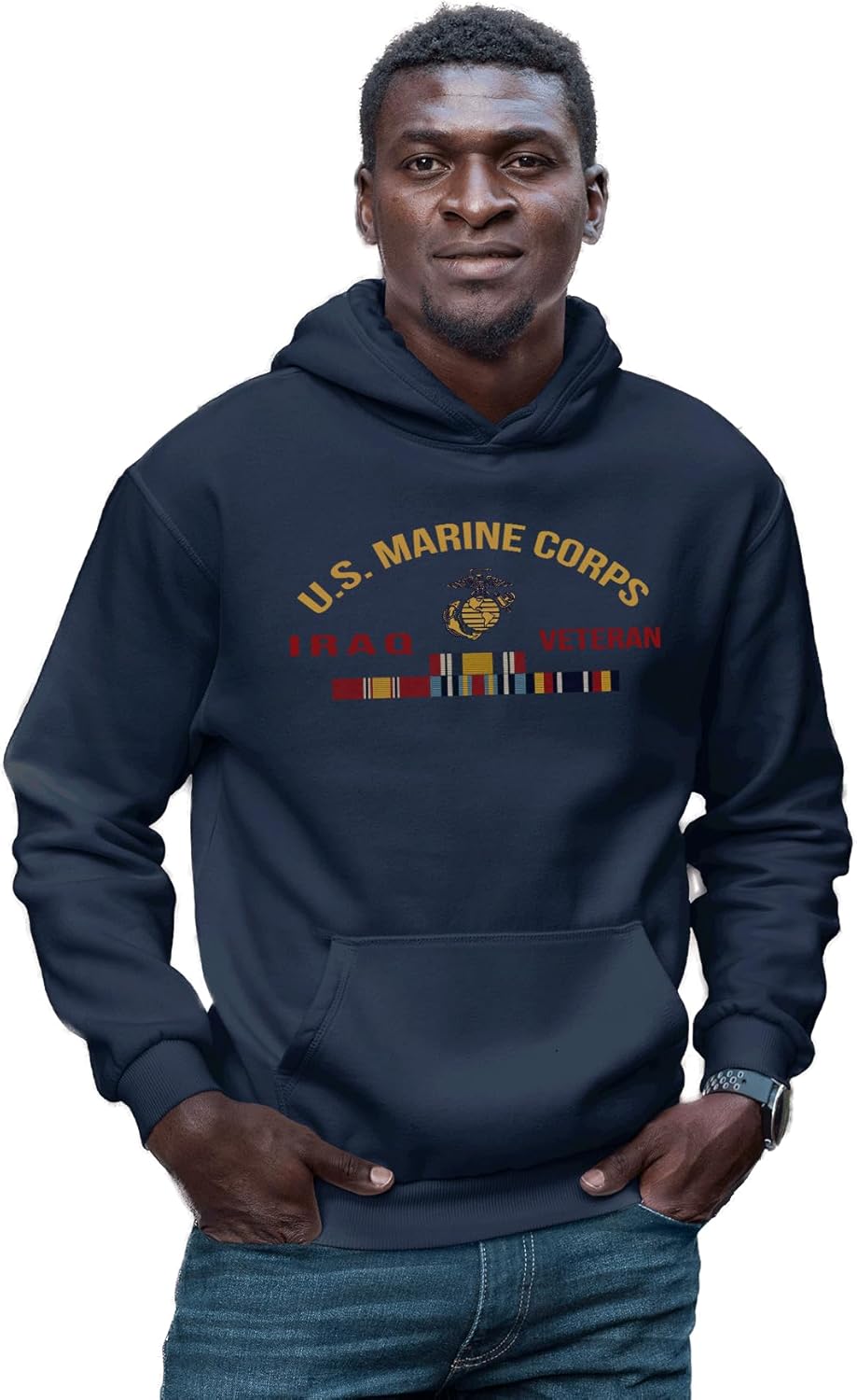 Military Productions US Marine Corps Iraq Veteran Hooded Sweatshirt Officially Licensed