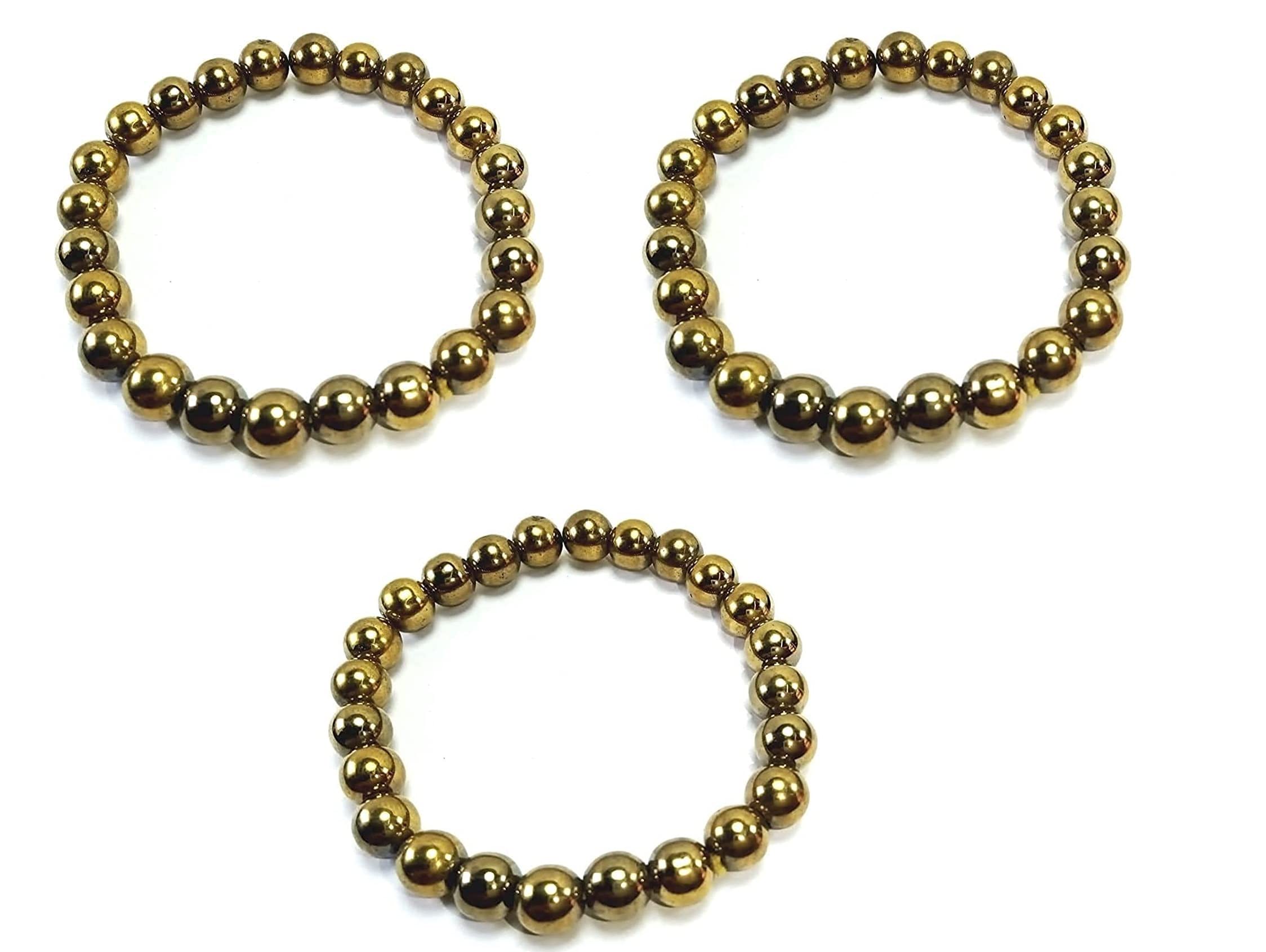 PANAKUMUS Pack of 8 Natural Certified Golden Pyrite Bracelet for Men and Women for Reiki Healing and Crystal Healing Attract Wealth and Prosperity (8) (B0BSXK2V4W) Amazon Price History, Amazon Price Tracker