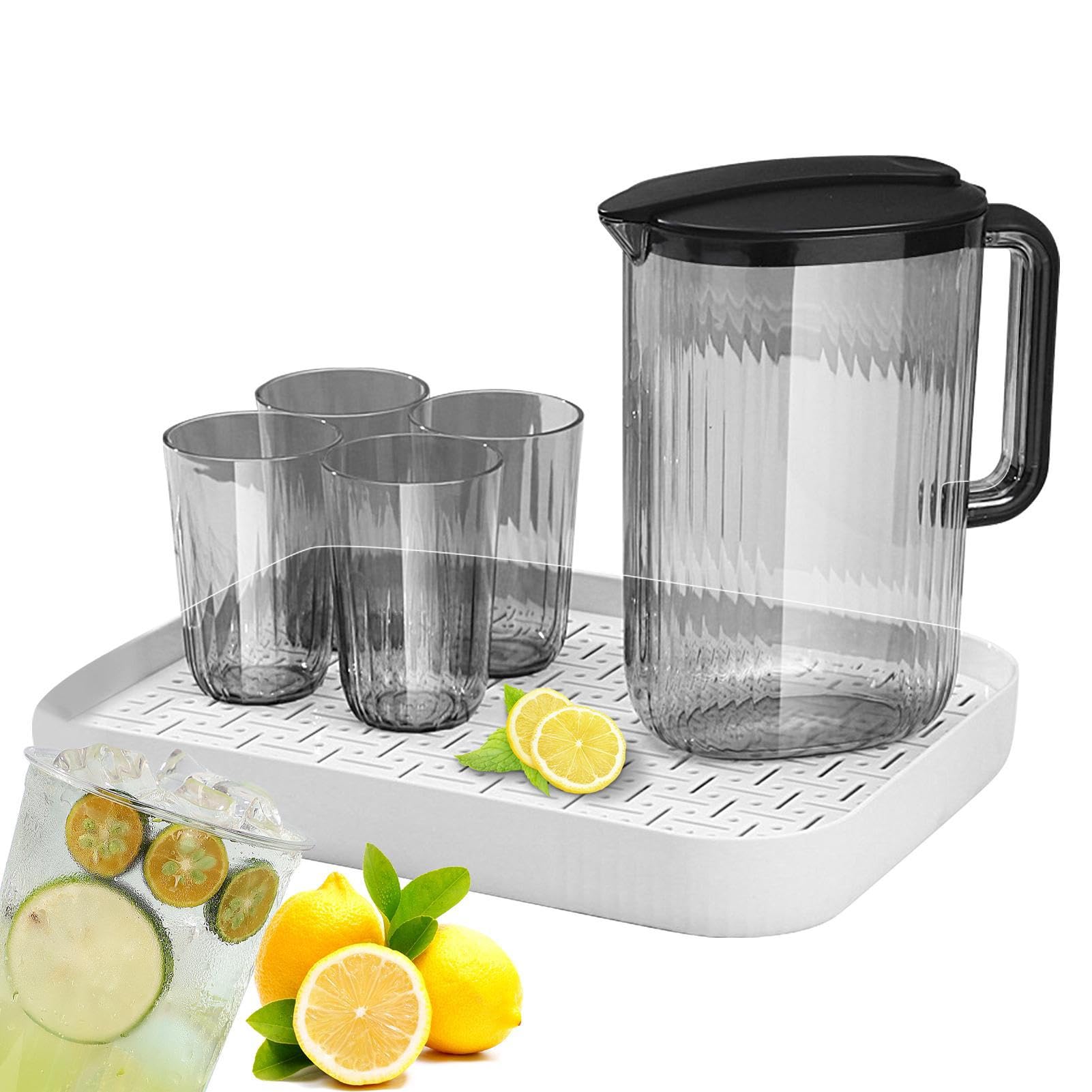 Pichet à eau froide XIAOXIAOYU avec tasses grande capacité pour thé et jus