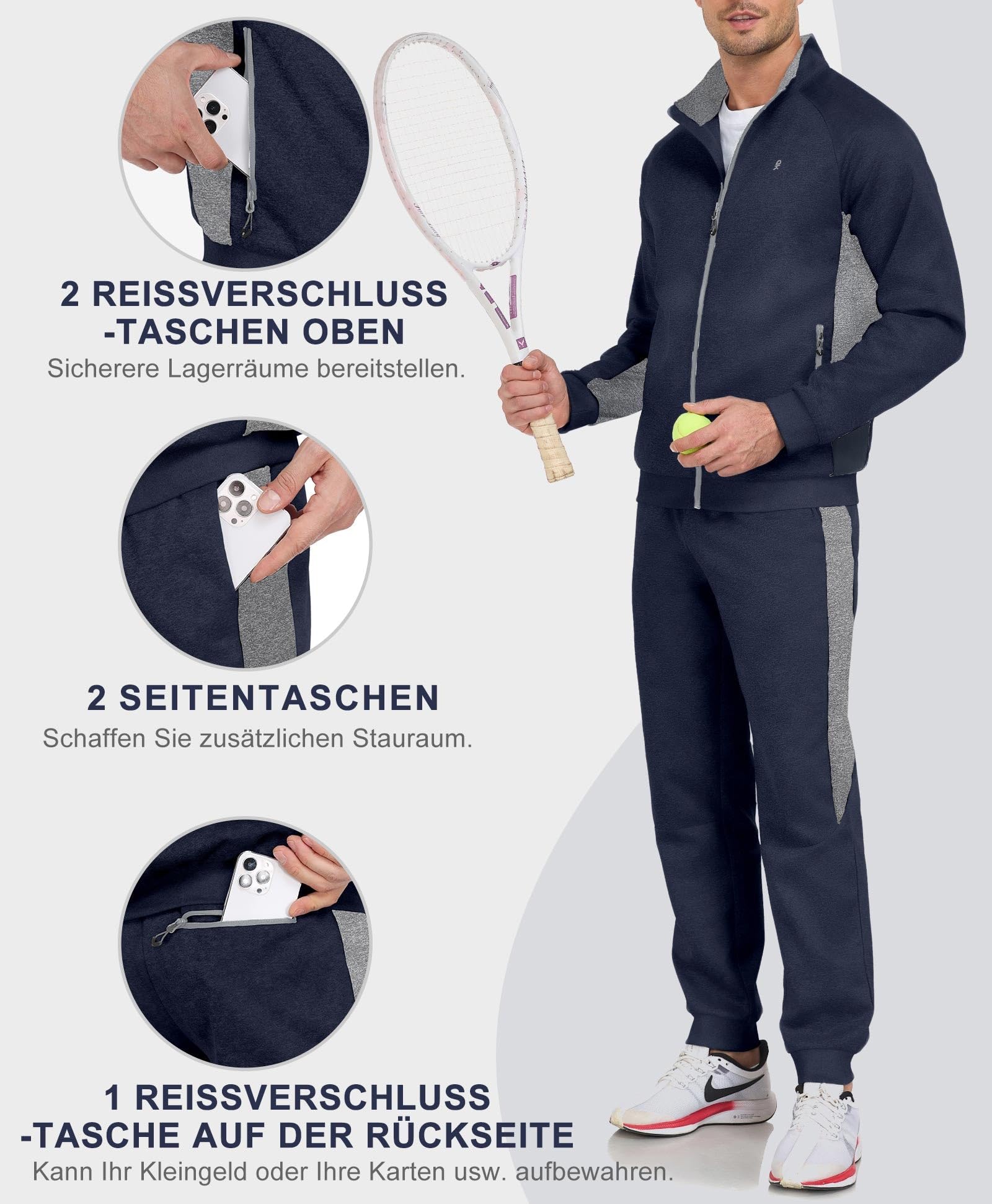 Little Donkey Andy Herren Trainingsanzug 2-Teilig Jogginganzug