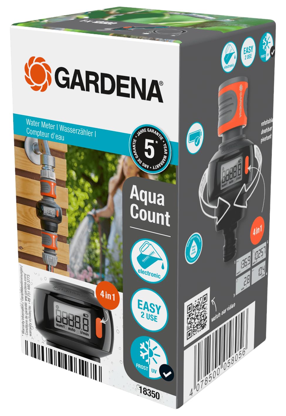 Amazon.co.jp: GARDENA(ガルデナ) 流量計 水量計 デジタル 360°回転