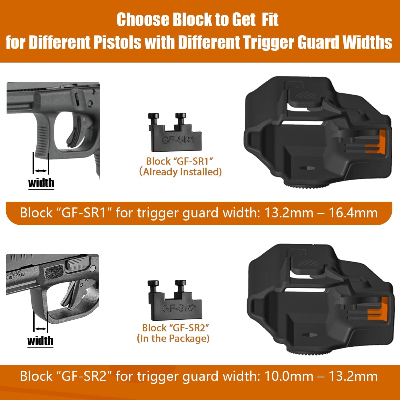 Universal OWB Holster for Compact and Subcompact Pistols, Fit Glock 19/26/43/ 43X/43X MOS, FN Reflex, Hellcat pro, Taurus G2C, PSA Dagger Compact and More, Index Finger Release, Right Hand