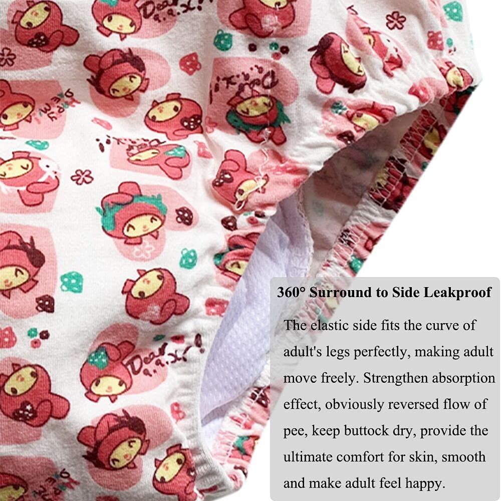 Kann wiederverwendet werden Dauerwaschbar Erwachsene Baby Töpfchen Windel Trainingsunterwäsche ABDL Inkontinenz Wasserdichte Trainingsinkontinenz Booster Pads Hosen 2er Pack (S, 2 Frog)