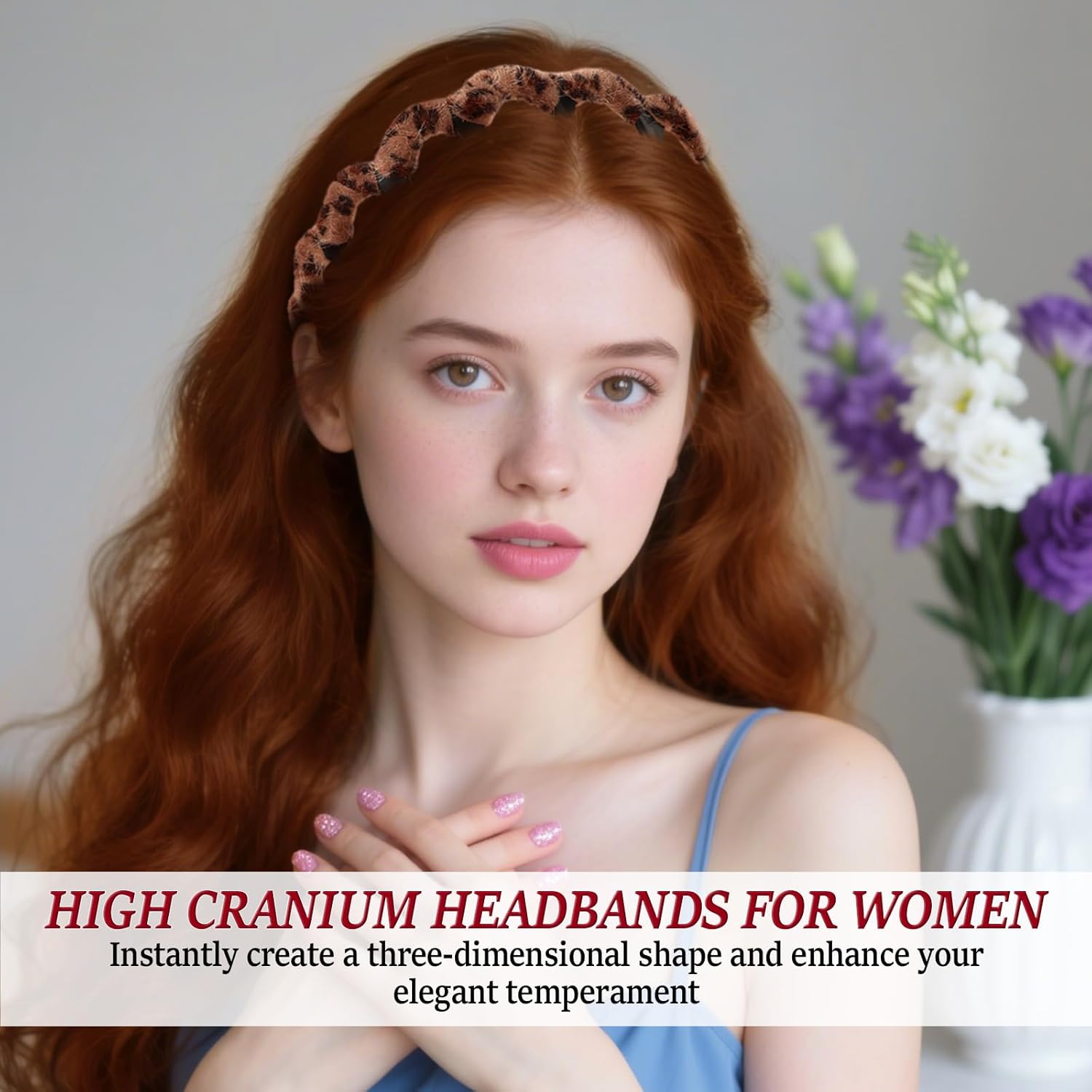 3Pack Vintage High Cranium Artificial Hairband, Retro High Skull Headband for Women's Hair Hairband,Non-Slip HairBand with Teeth,Vintage Elegant Hair Accessories for Wedding Party (Kint, One Size) - Image 3