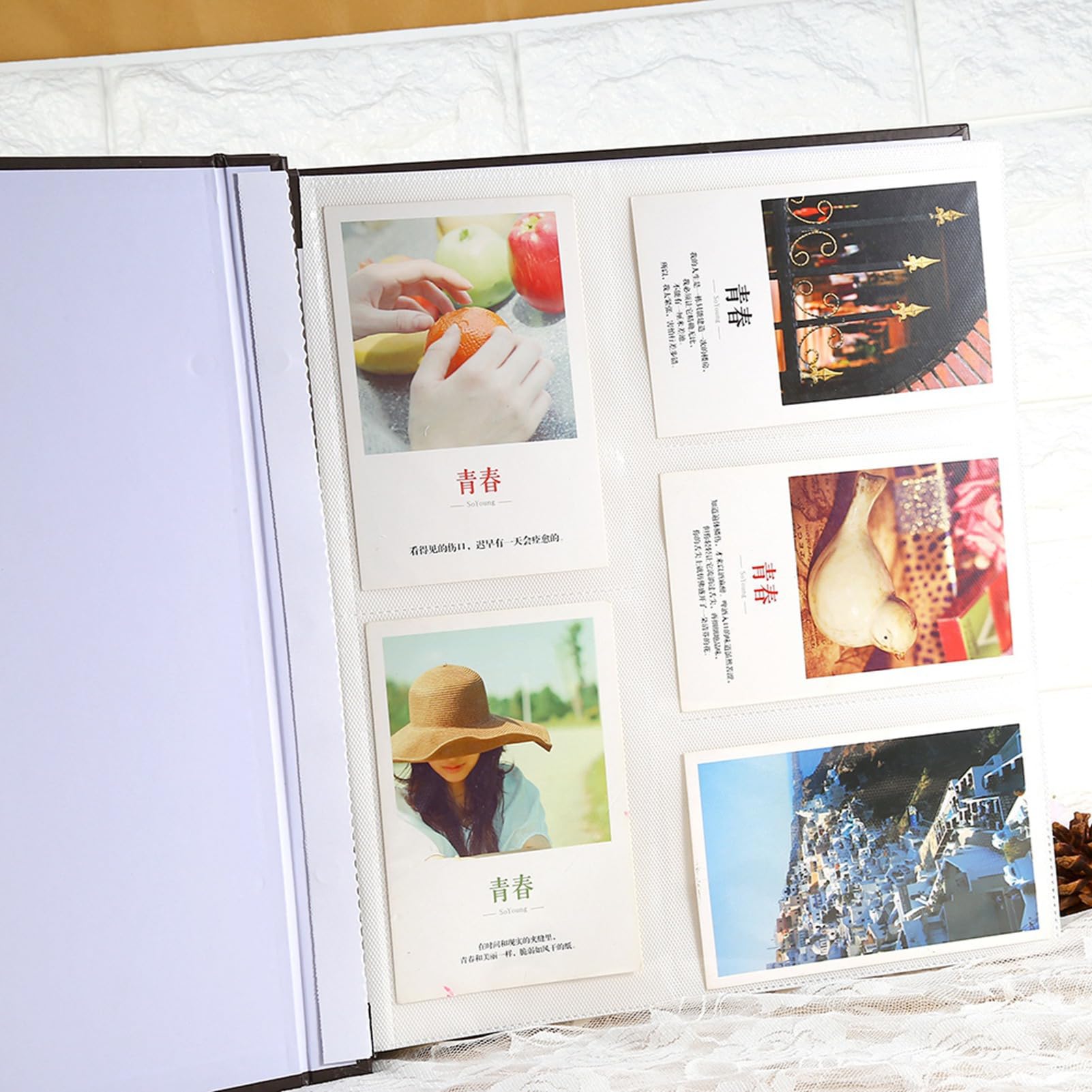 Album fotograficzny 15 cm i 10 cm, pomieści 500 zdjęć, mieszane wkładki, tekturowe okładki, album fotograficzny (ciemnoczerwony)