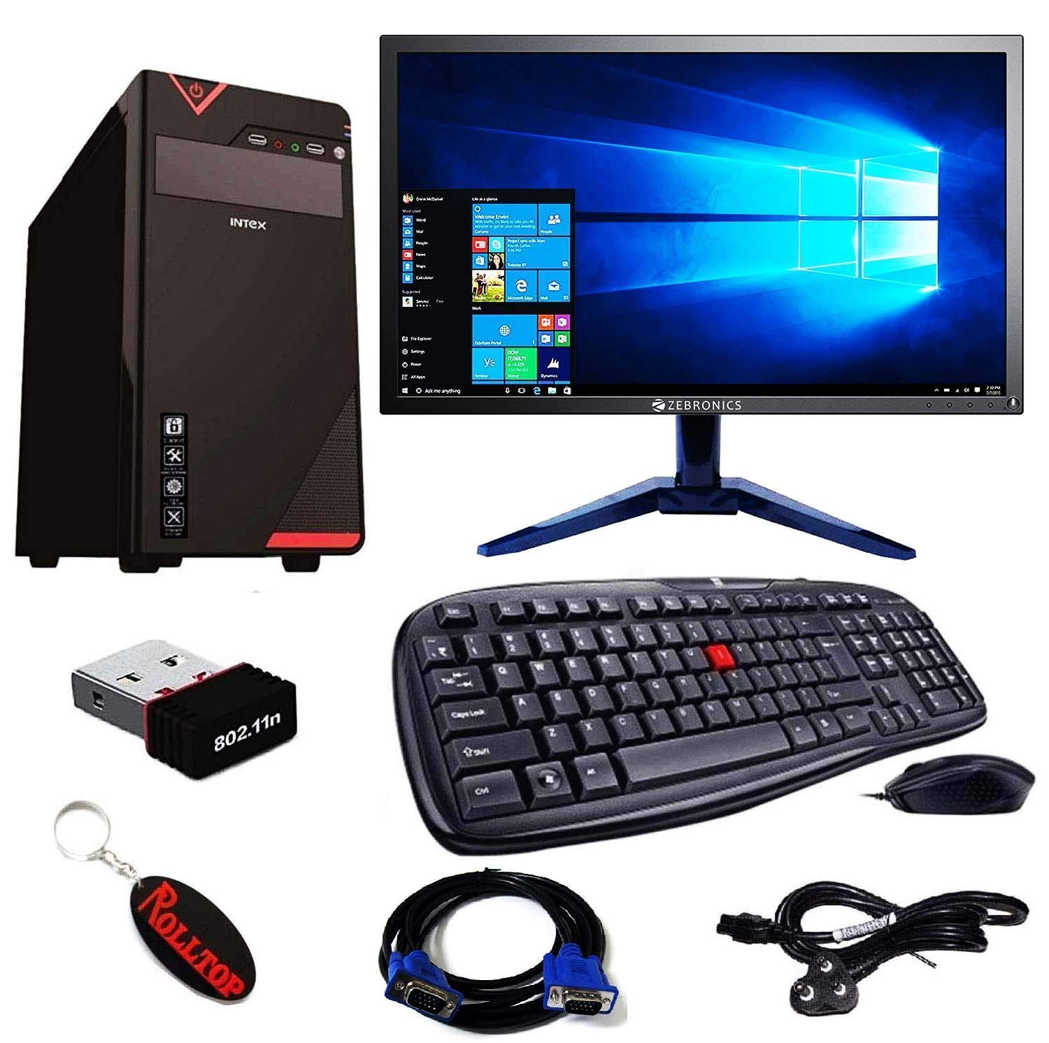 ZILLA Assembled Desktop Core i5 | 4GB Ram | 500GB Hard Disk | 19inch Full HD LED Monitor | Keyboard Mouse | Wi-Fi