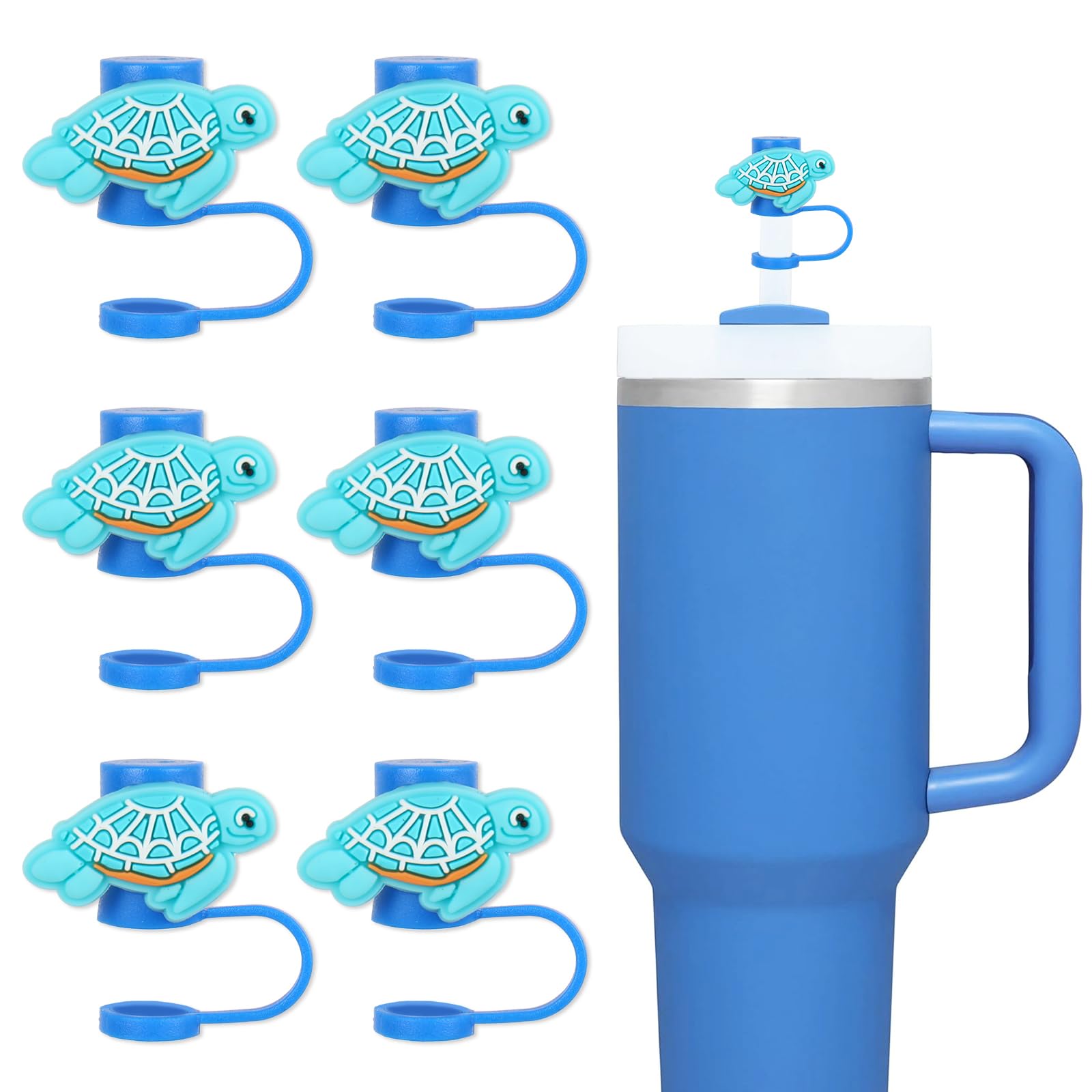 Capuchons de paille anti-poussière bleu sarcelle pour protéger vos boissons