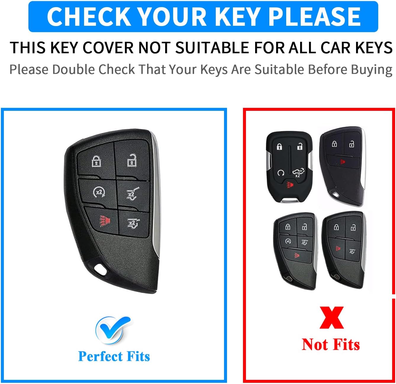 QBUC for Chevy Key Fob Cover,Soft Key Shell Case with Keychain image 2