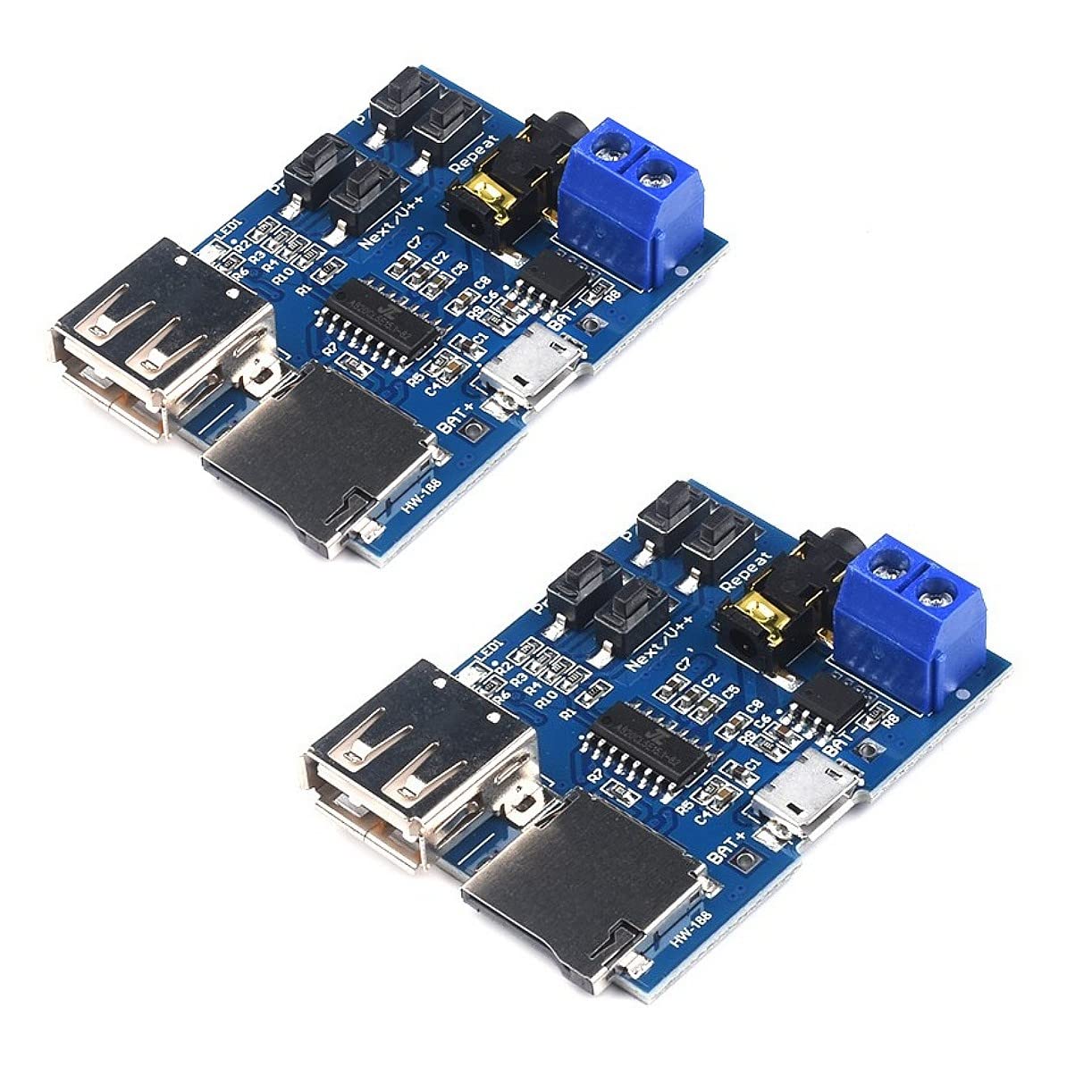 JZK 2 Pcs Mp3 Lossless Decoder Board, MP3 Format Decoding Board TF Card U Disk MP3 Decoding