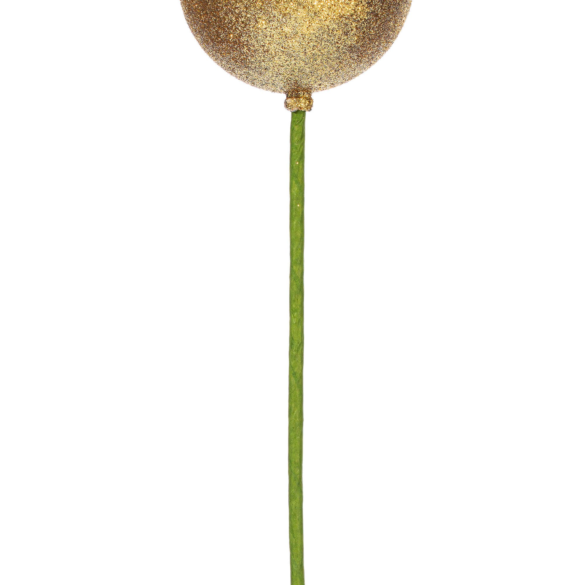 Vickerman Bola Dorada con Purpurina de 7,6 x 45,7 cm, 12 Unidades por Bolsa. Adorno de 3 Pulgadas en un Palo de 45,7 cm.