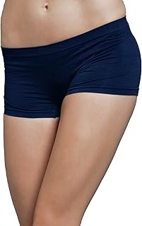 Stretch Seamless Dance Exercise Yoga Mini Panties Boy Shorts Briefs Spankies (Navy)