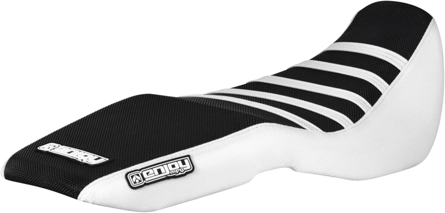 Enjoy Mfg Seat Cover - Compatible with Honda 2016-2021 Grom MSX 125 SEAT Cover (Color Side/Color Rib) - #177 (White/Black/White)