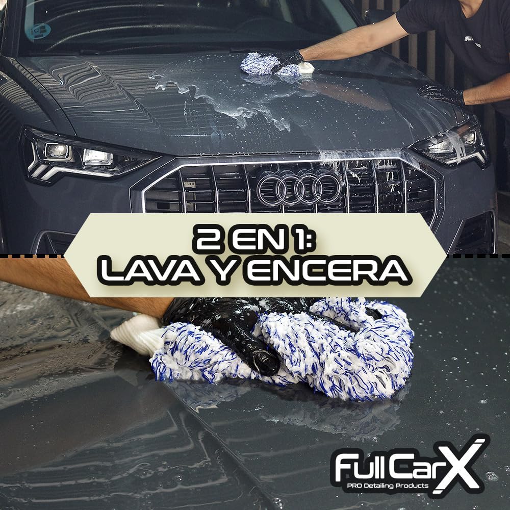 AutoFullCar – Champú Coche con Cera Carnauba 5 Litros FullCarX | Limpia y Abrillanta | Espuma Activa 2 en 1 | Efecto Hidrofóbico | Jabón Carrocería Brillante
