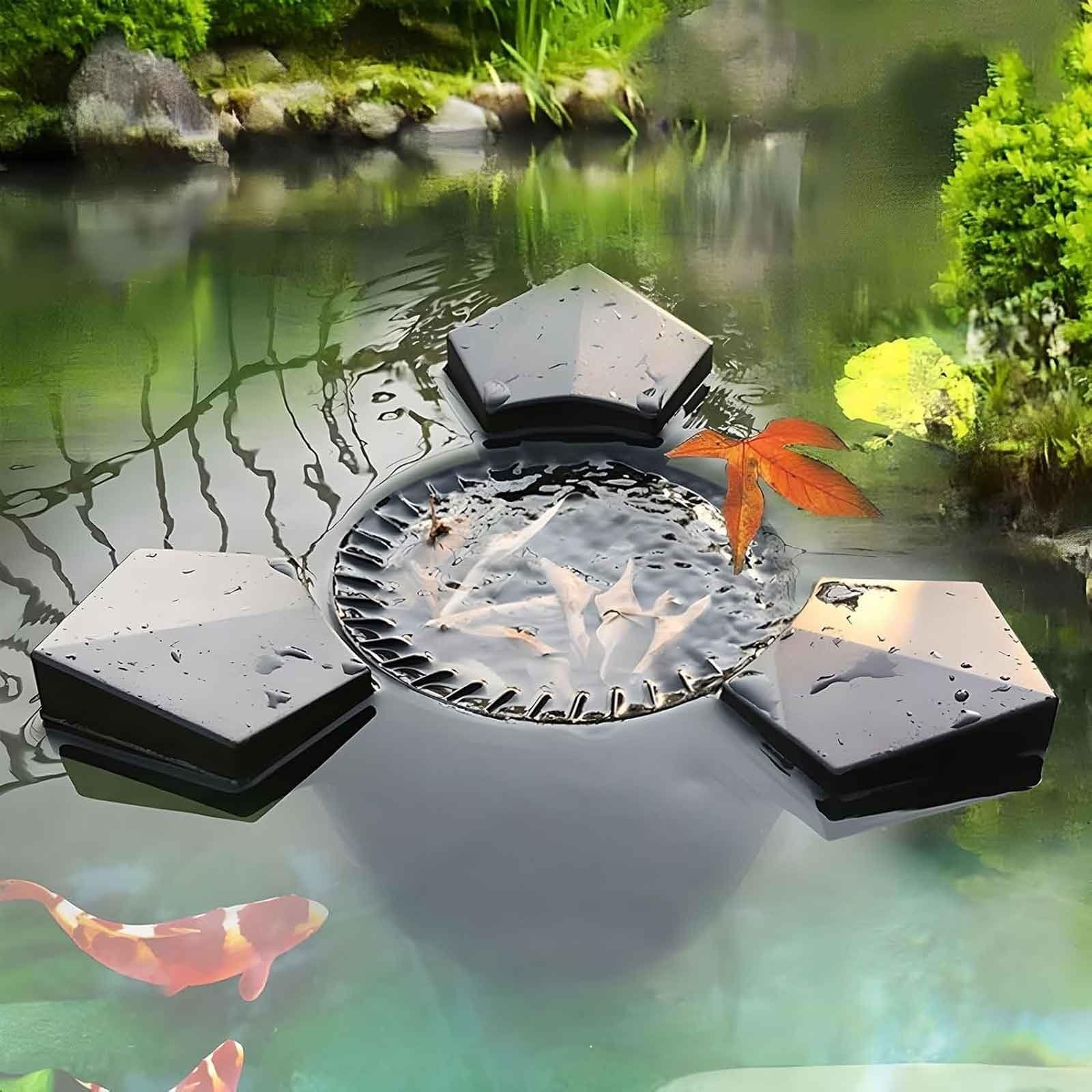 Skimmer per Stagno Galleggiante con Pompa 75W/45W, Pulitore Automatico della Superficie dell'Acqua, Skimmer per Stagno Galleggiante ad Aspirazione, Cavo di Alimentazione da 10 Metri(75W)