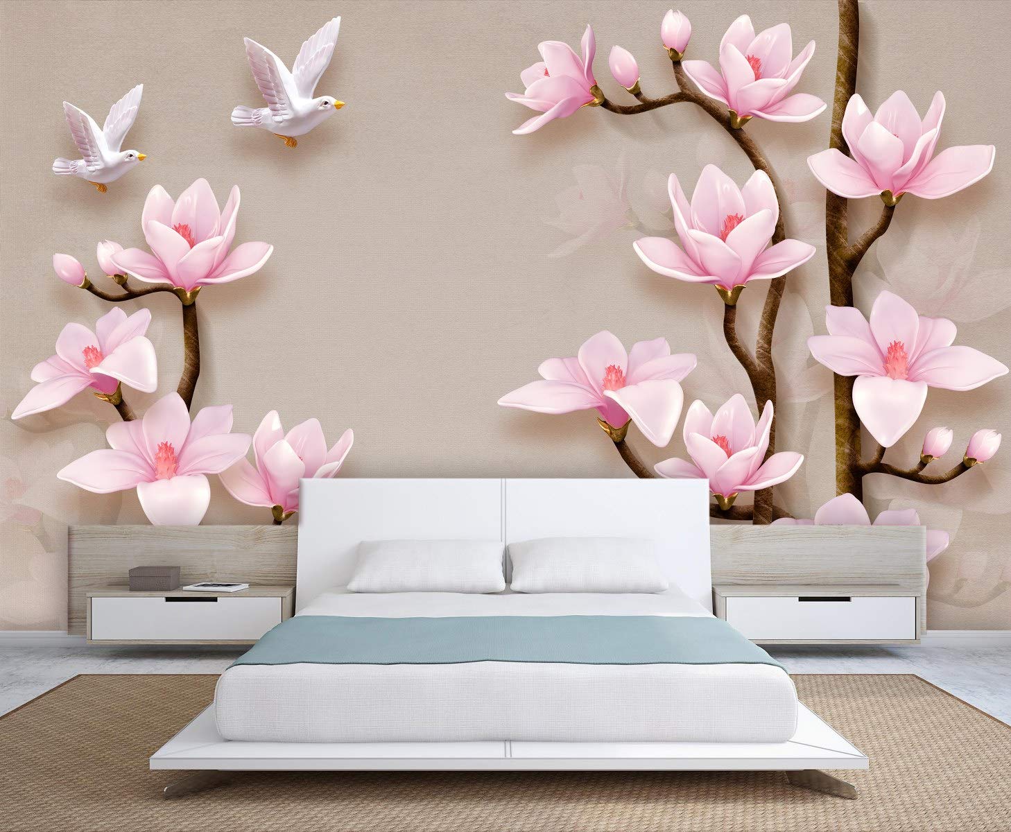 999STORE 3D Print Latest Door Living Room Bed Room Home Hall Wall Stickers Sheet roll Floral Flower Large Pink Flowers Wallpaper for Walls 3D (Vinyl Self Adhesive 84X60 Inches) NonW750281 (B08W9LJLN1) Amazon Price History, Amazon Price Tracker
