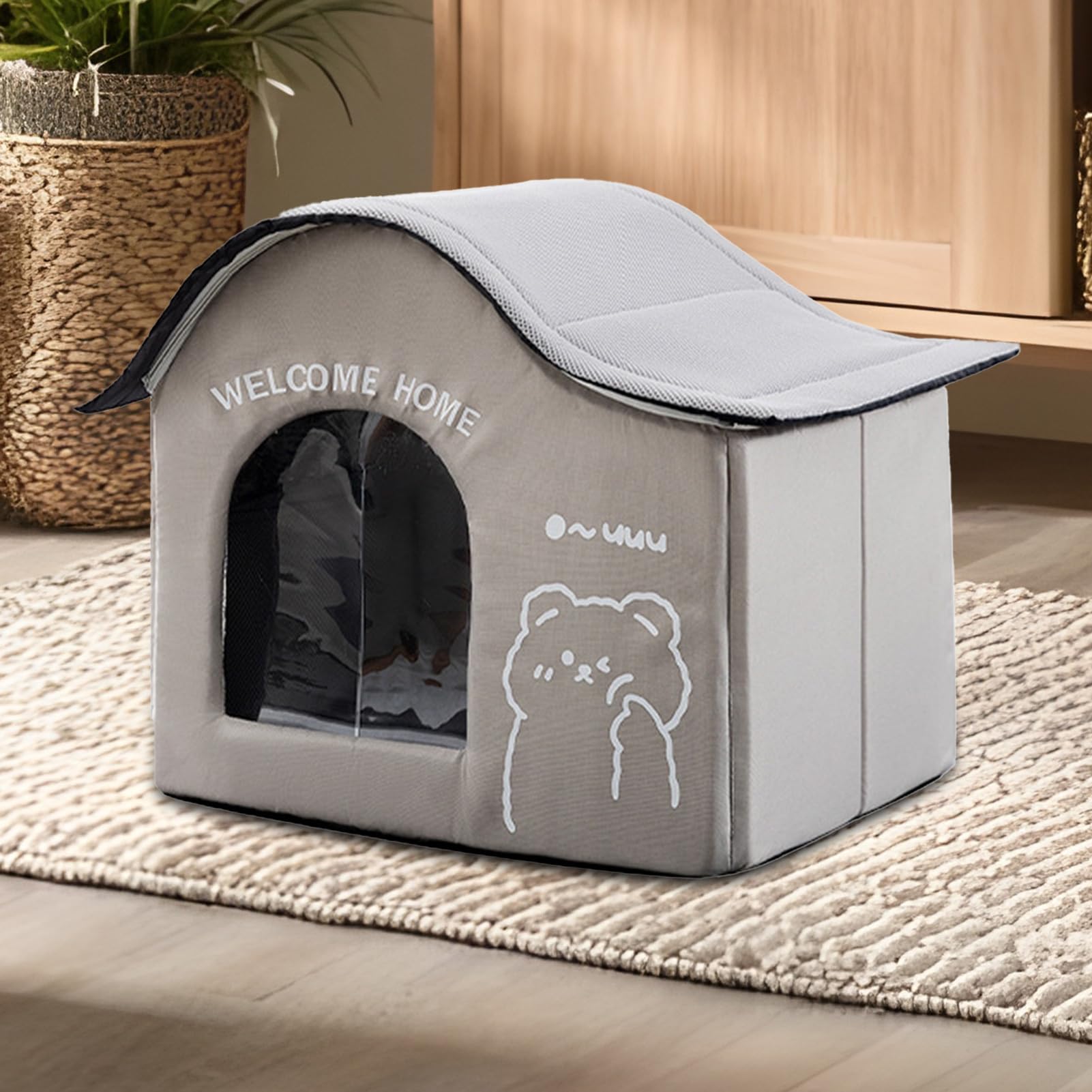 Katzenhaus im Freien – Kühlendes Katzenhaus für den Sommer im Freien – Faltbarer Unterstand mit Eisboxen, Kätzchen-Zubehör, Haustierbedarf für Sommer, , Camping, Außen-Wohnung, Indoor | Klappbarer Unterschlupf Mit Eisfach, Katzenzubehör Für Sommer Camping