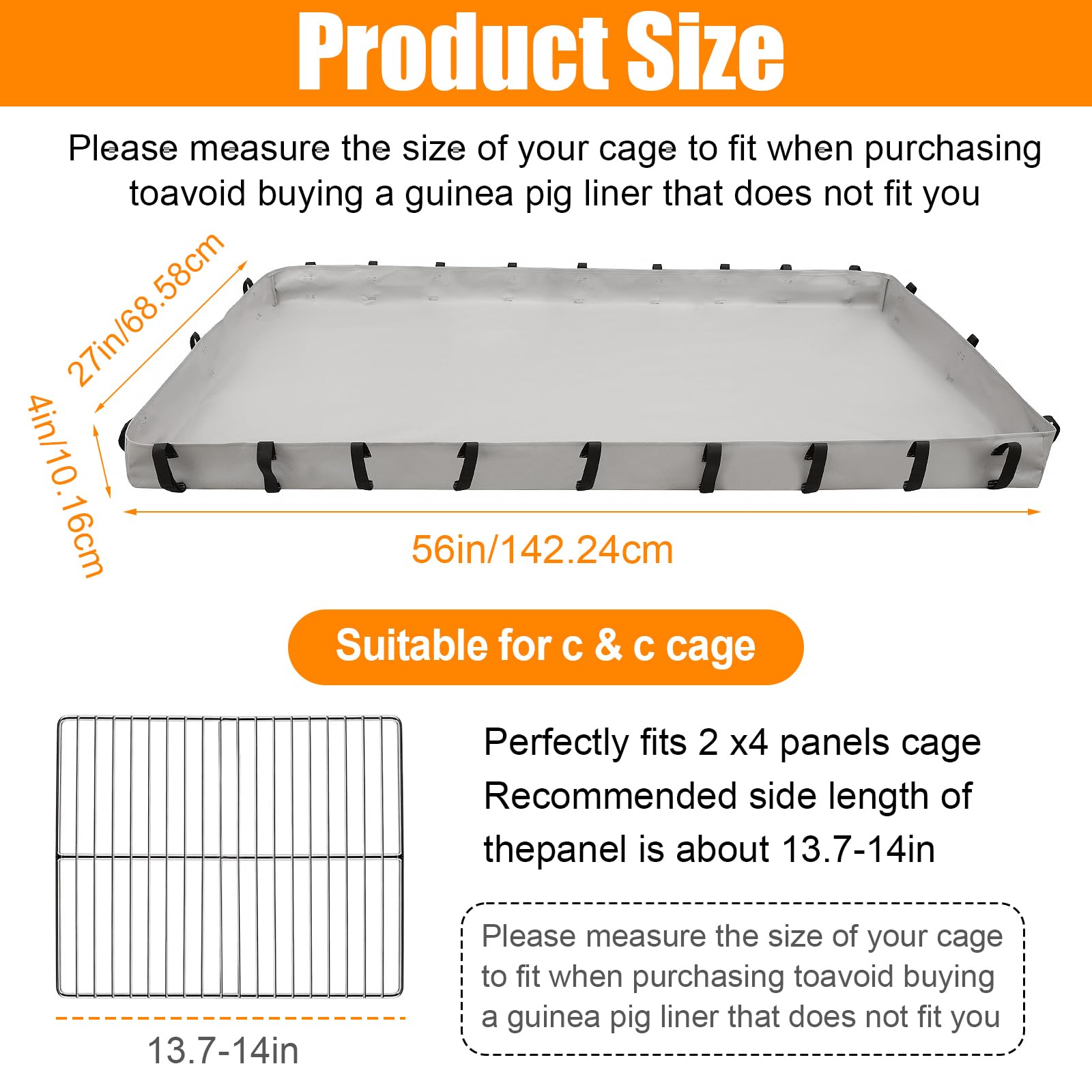 XITVVyg Guinea Pig Cage Liners,Washable Guinea Pig Bedding with Tarp Bottom for C&C Grids,Reusable Guinea Pig Mat,Waterproof Guinea Pig Pee Pads,Cage Liners for Guinea Pig,Bunny,Hamster,Rabbit - Image 2