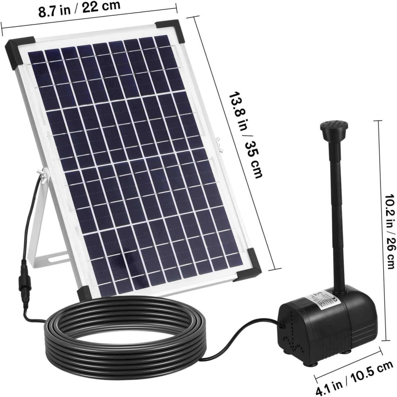 Kisangel 12w Solar Water Pump Submersible Fountain Pump Solar-powered Garden Water Feature Kit