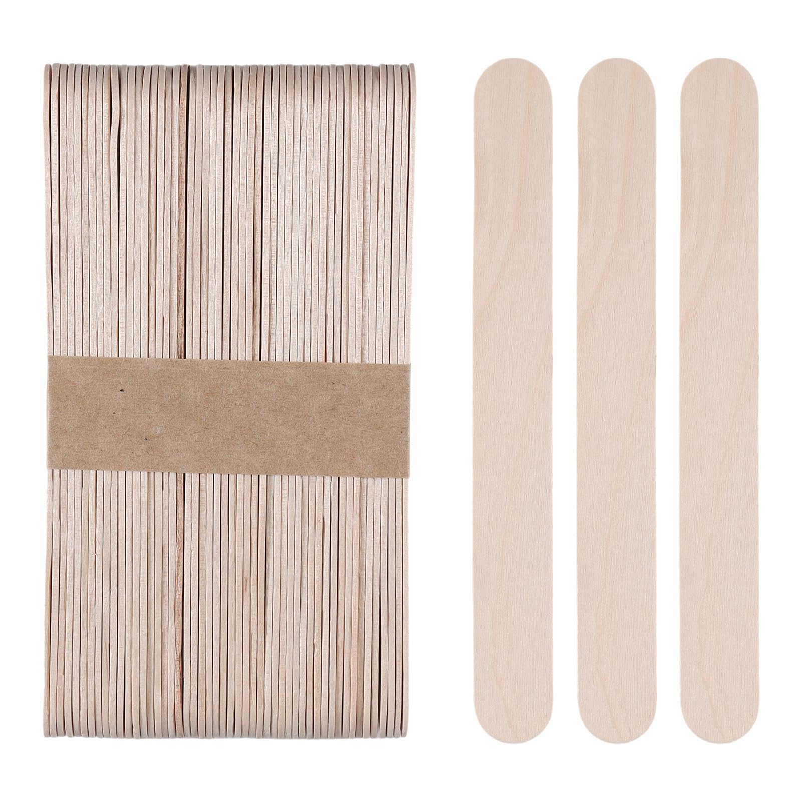 200pcs Wooden Craft Sticks 5.91 Inch Long Natural Wood Popsicle Ice Cream Sticks for DIY Wood Crafts, Jumbo Sticks，Hair Removal and Waxing Supplies,Home Art Projects-image-12