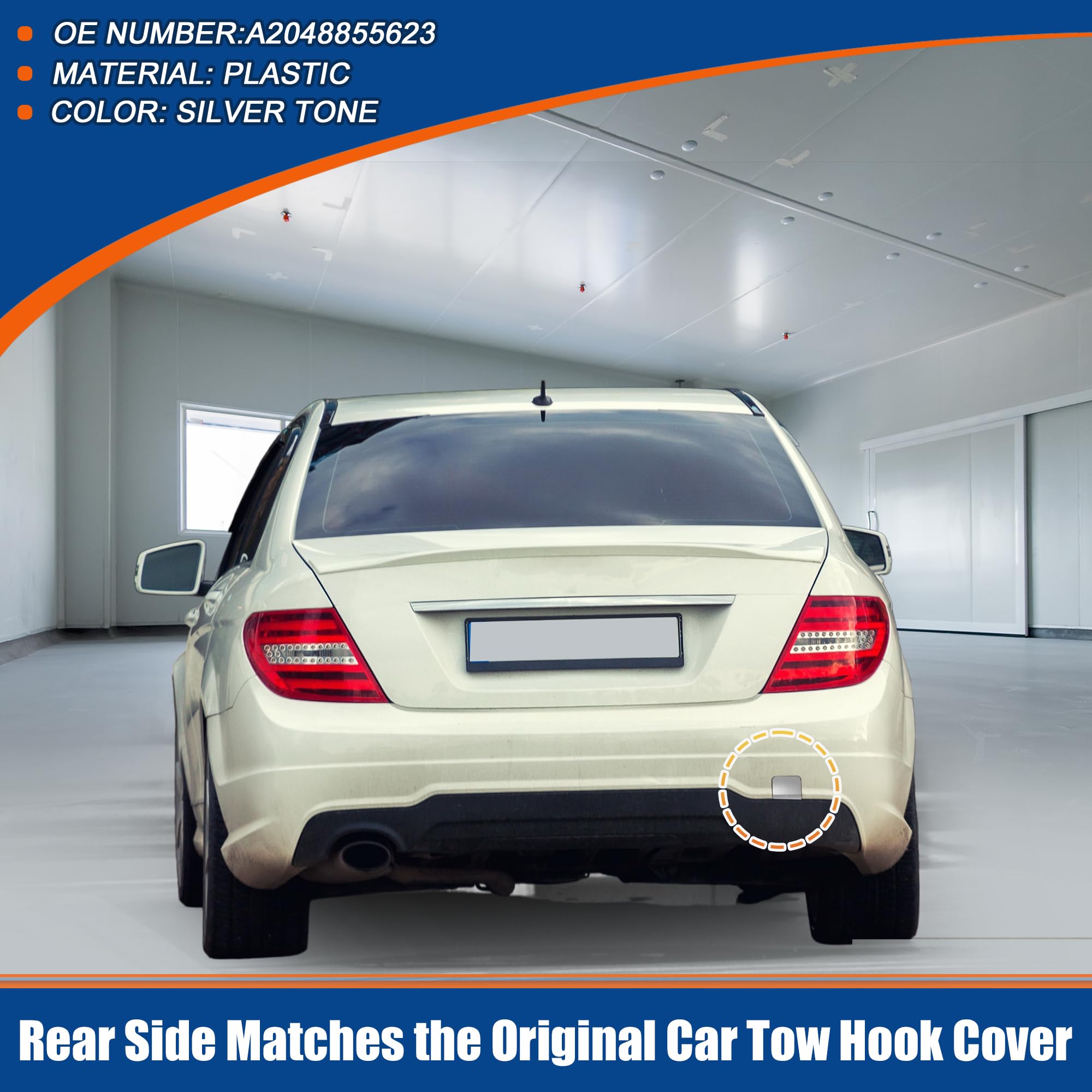 ACROPIX Rear Right Bumper Tow Hook Cover Towing Eye Cap Fit For - View #5
