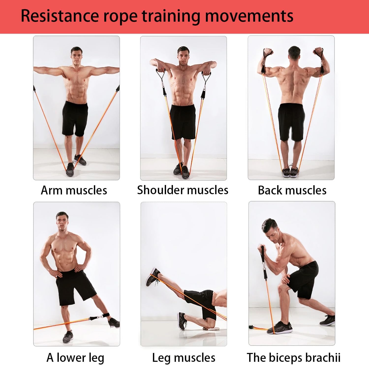 15 PCS Resistance Bands Set, 20-40lbs Exercise Tubes with Handles, Protective Nylon Sleeves, Door Anchor & Ankle Strap, Stretch Bands for Full Body Workout, Strength Training for Men & Women
