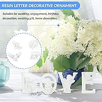 Vista 4 de 1 juego de 4 piezas de adornos de resina, letras de amor, decoración de estatua de resina, adorno de amor para el día de San Valentín, adorno