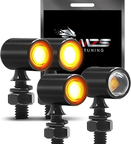 Vista 27 de MZS 1157 - Kit de luces LED para motocicleta, luces LED mejoradas, cuentas LED rojas de 2 pulgadas, estilo bala con doble color delantero o trasero