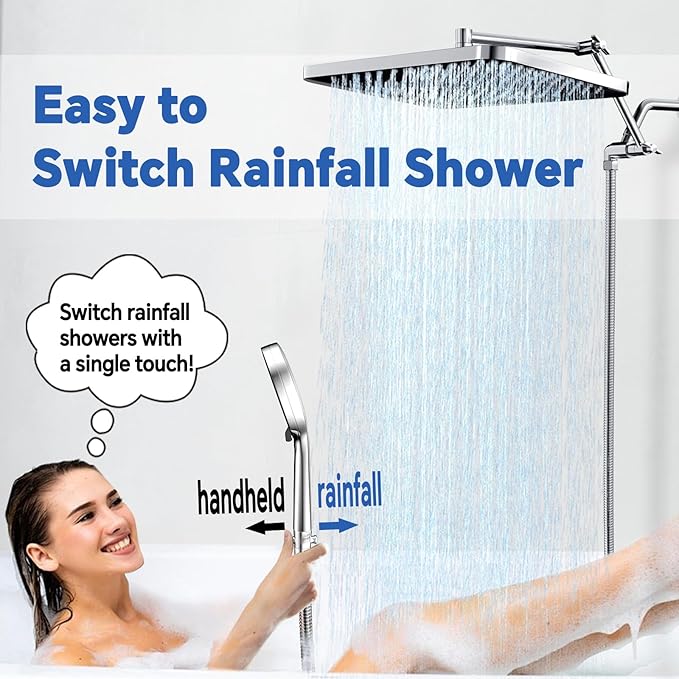 Ducha de lluvia de 13 pulgadas con rociador de mano miniatura 5