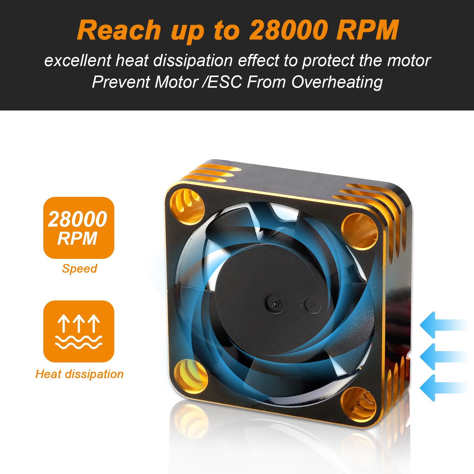 CNC Machined Heat Sink Fan HobbyPark RC Brushless Motor Cooling Fan ESC ...