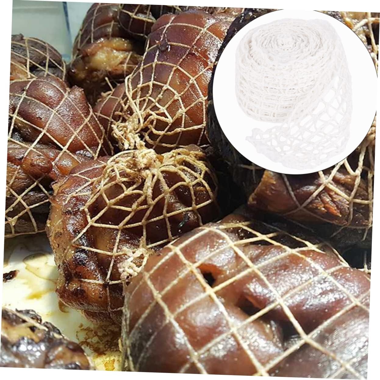 STOBAZA 2rolls Sausage Roll Mesh Netting for Cooking and Cured Meat Packaging Net for Beef Pork and Poultry for Home and Bbq Use