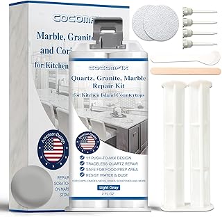 Quartz Countertop Chip Repair Kit(Light Gray), Marble and Granite Repair...