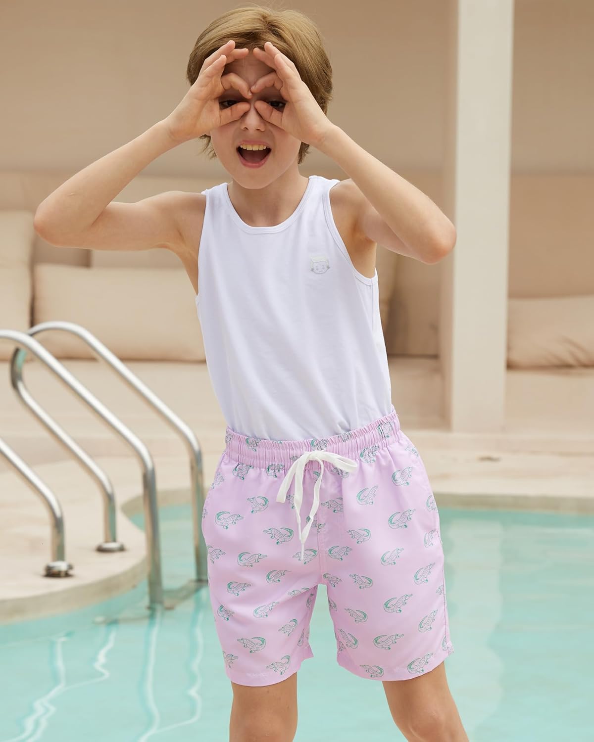 ALISISTER Boys Swim Trunks Compression Liner Swim Shorts Bathing Suit with Boxer Brief Quick Dry Swimwear 7-20T - Image 2