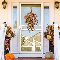 Vista 2 de Botín de cosecha de otoño de 20 pulgadas, botín artificial de arce de otoño, día de Acción de Gracias, Halloween, lágrima decorativa, decoración