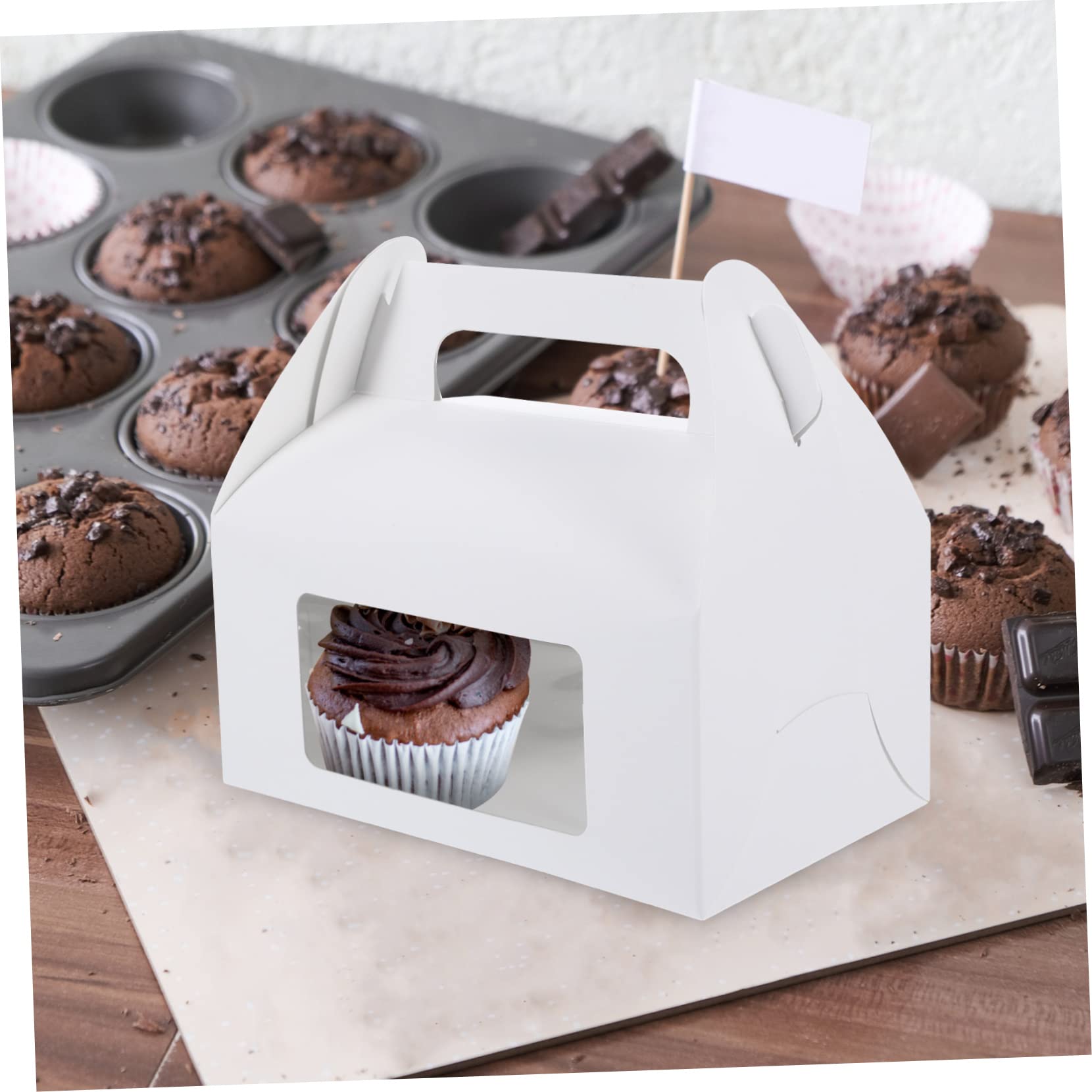 Scatole per Dolci Bianche con Finestra, 30 Pezzi in Carta per Pasticceria