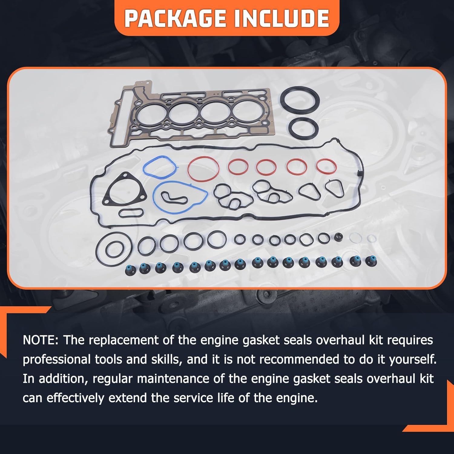 11127567877 Engine Overhaul Gasket Seals Kit Fits for Mini-Cooper Clubman R55 R56 N12 N16 1.6 Engine Aftermarket Parts Replace# 11127595139, 11127586908