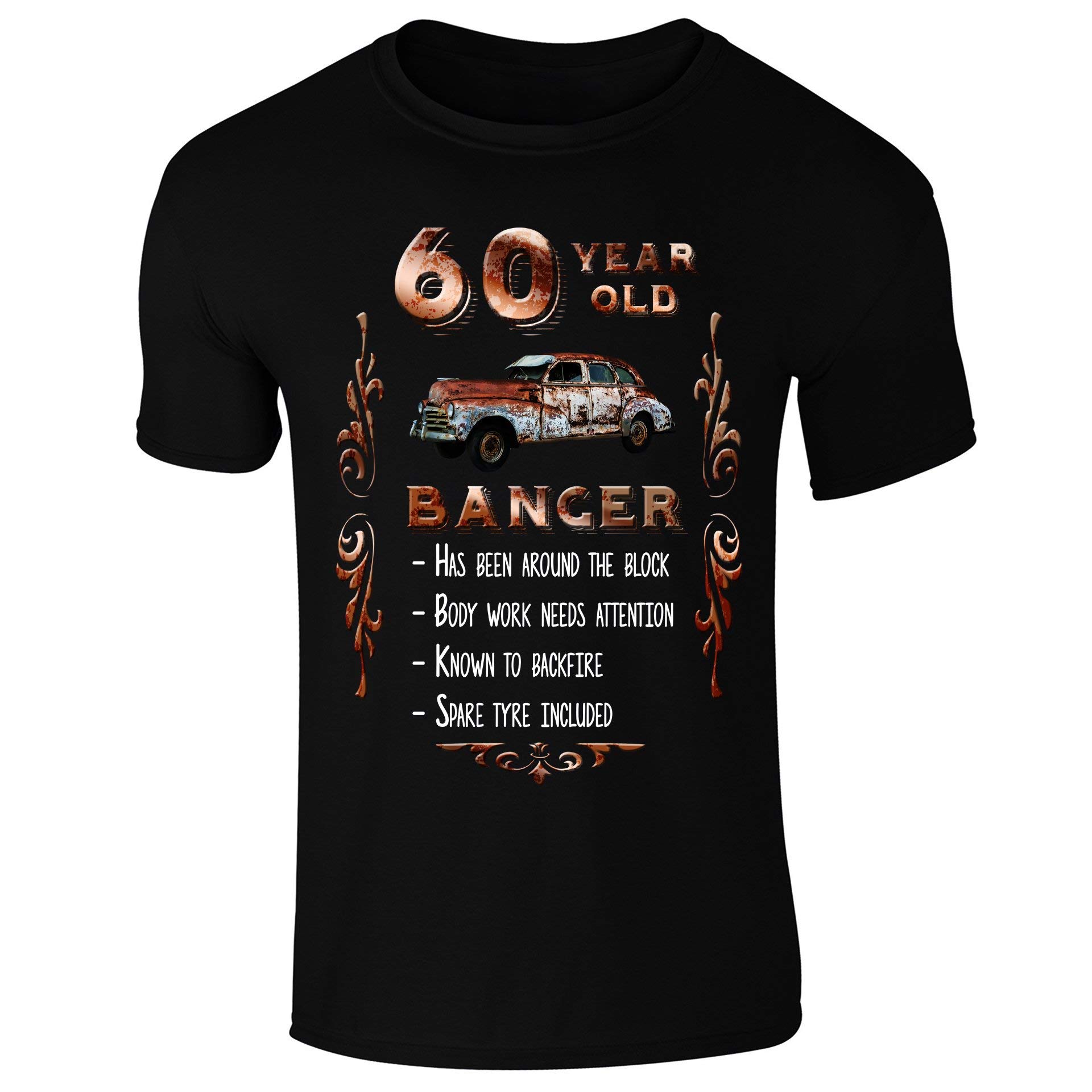 Mens 60 Year Old Banger T-Shirt Black (XL)