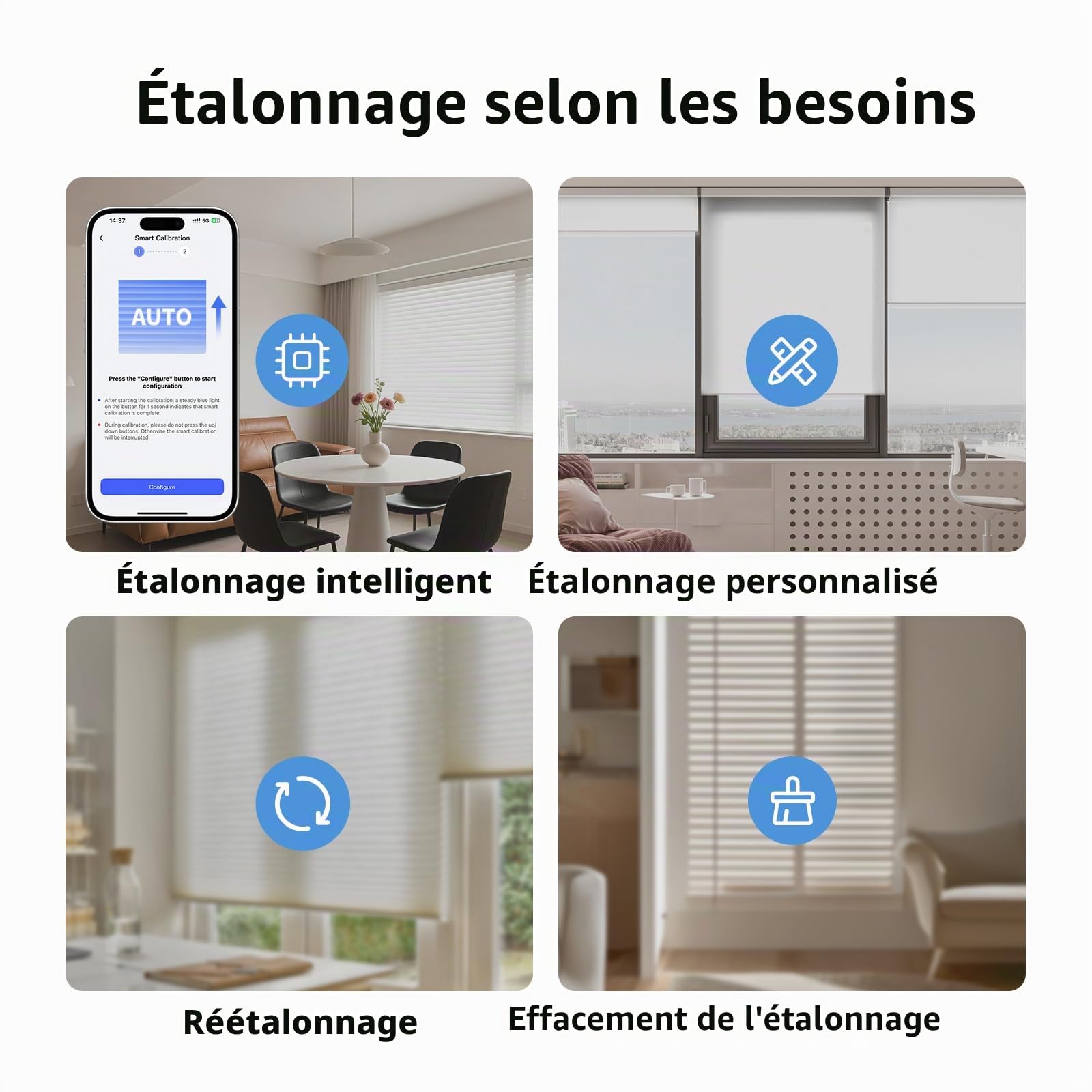 Aqara Interrupteur Volet Roulant H2 EU (Fil Neutre Requis)– Thread/Zigbee | pour Volets Roulants/Stores, 2 Boutons Sans Fil Supplémentaires, Matter, Compatible avec Apple Home, Alexa, Home Assistant