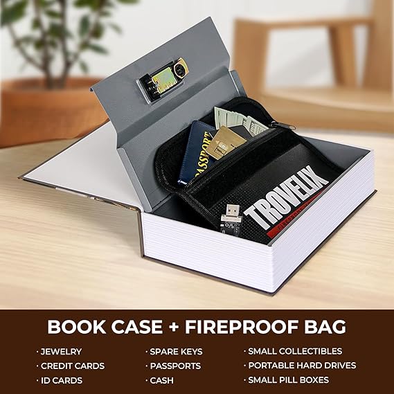 KOFAIR Document Bag with Multi-layer Compartments and Book Safe (COFFEE) with Combination Lock