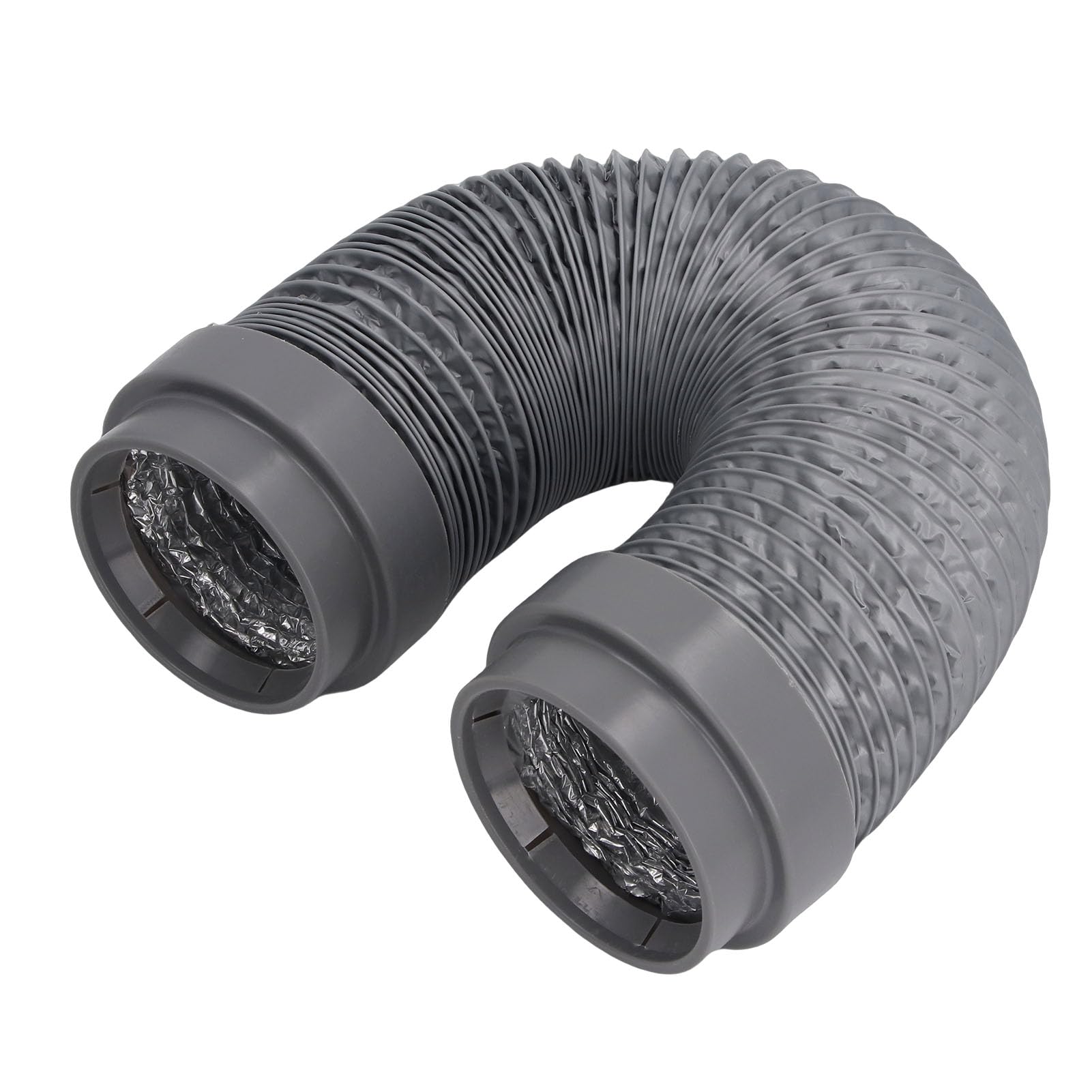5FT Dryer Vent Hose, 4 Inch 6 Layer Heavy Duty Aluminum Flexible Dryer Duct with Rubber Sealed Connectors, Heat Proof Exhaust Hose for Tight Spaces